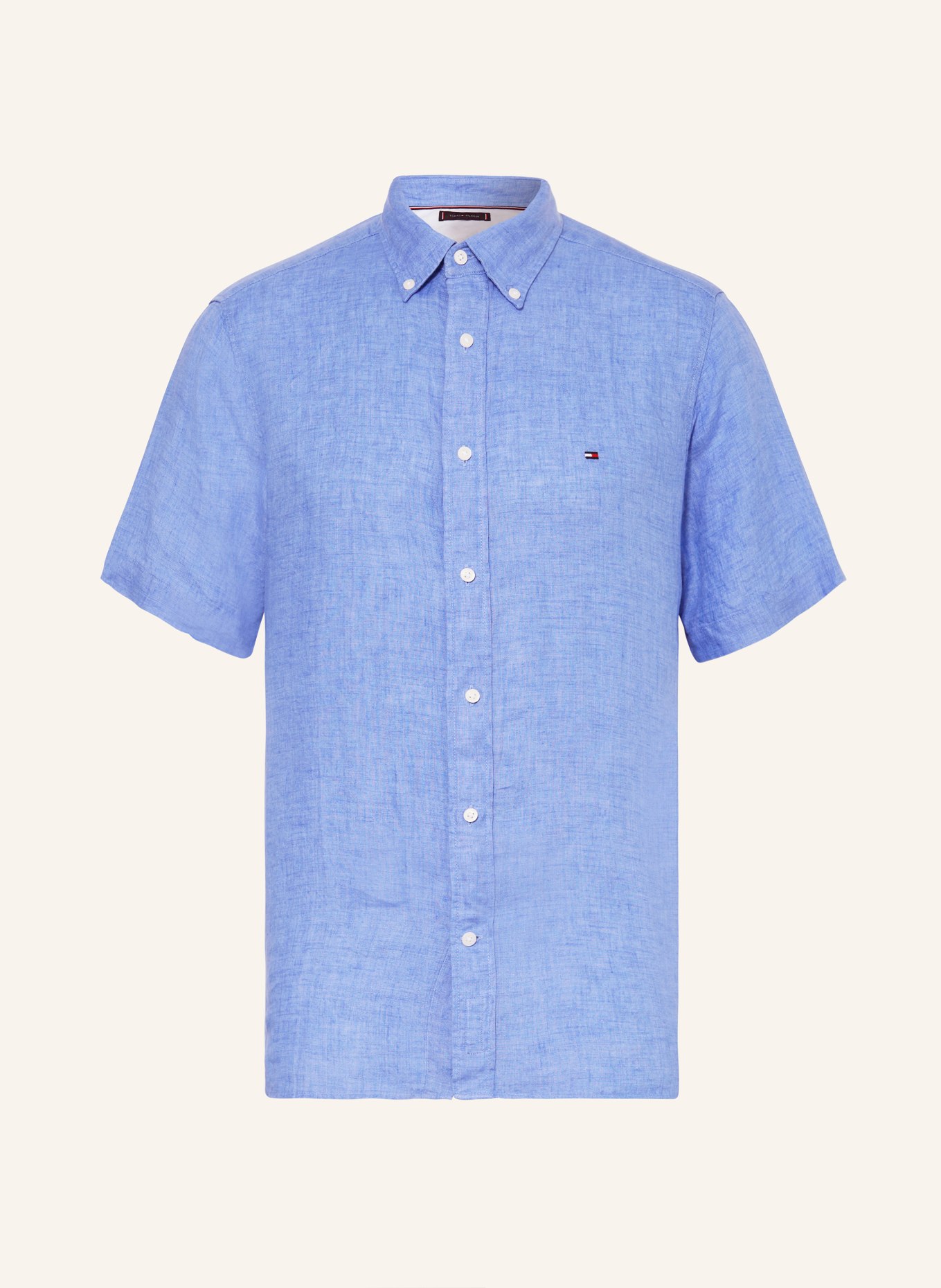 TOMMY HILFIGER Short sleeve shirt regular fit made of linen, Color: LIGHT BLUE (Image 1)