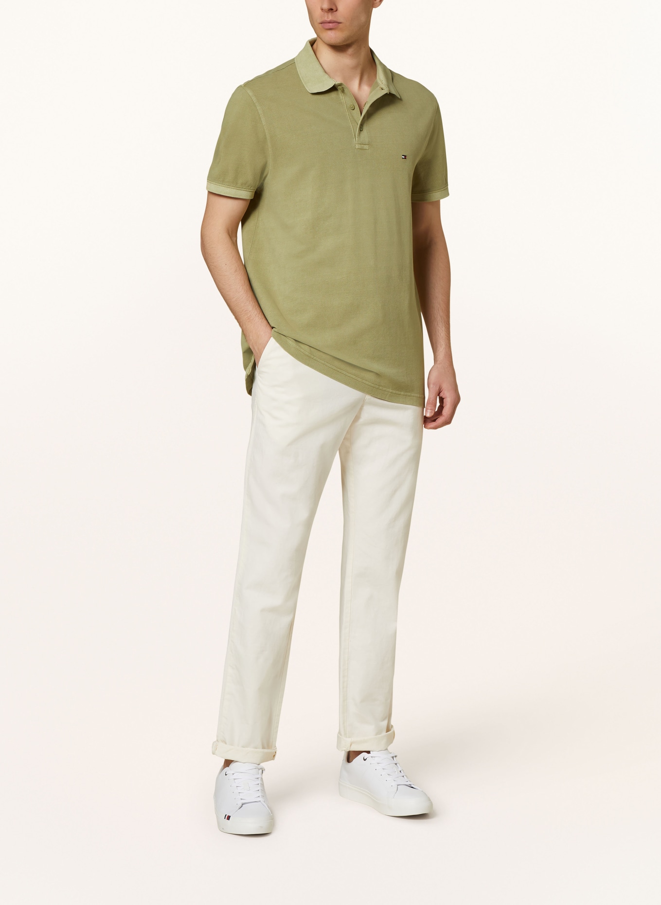 TOMMY HILFIGER Piqué polo shirt regular fit, Color: OLIVE (Image 2)