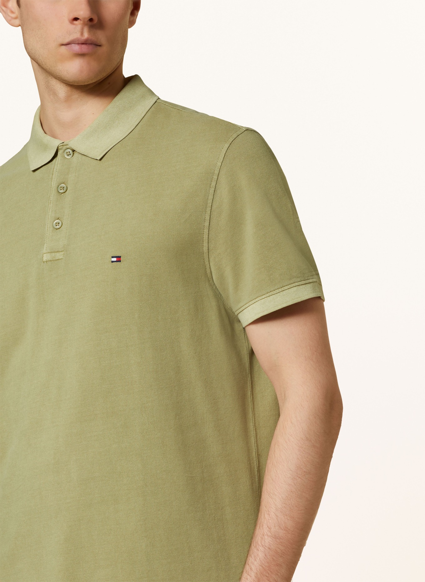 TOMMY HILFIGER Piqué polo shirt regular fit, Color: OLIVE (Image 4)