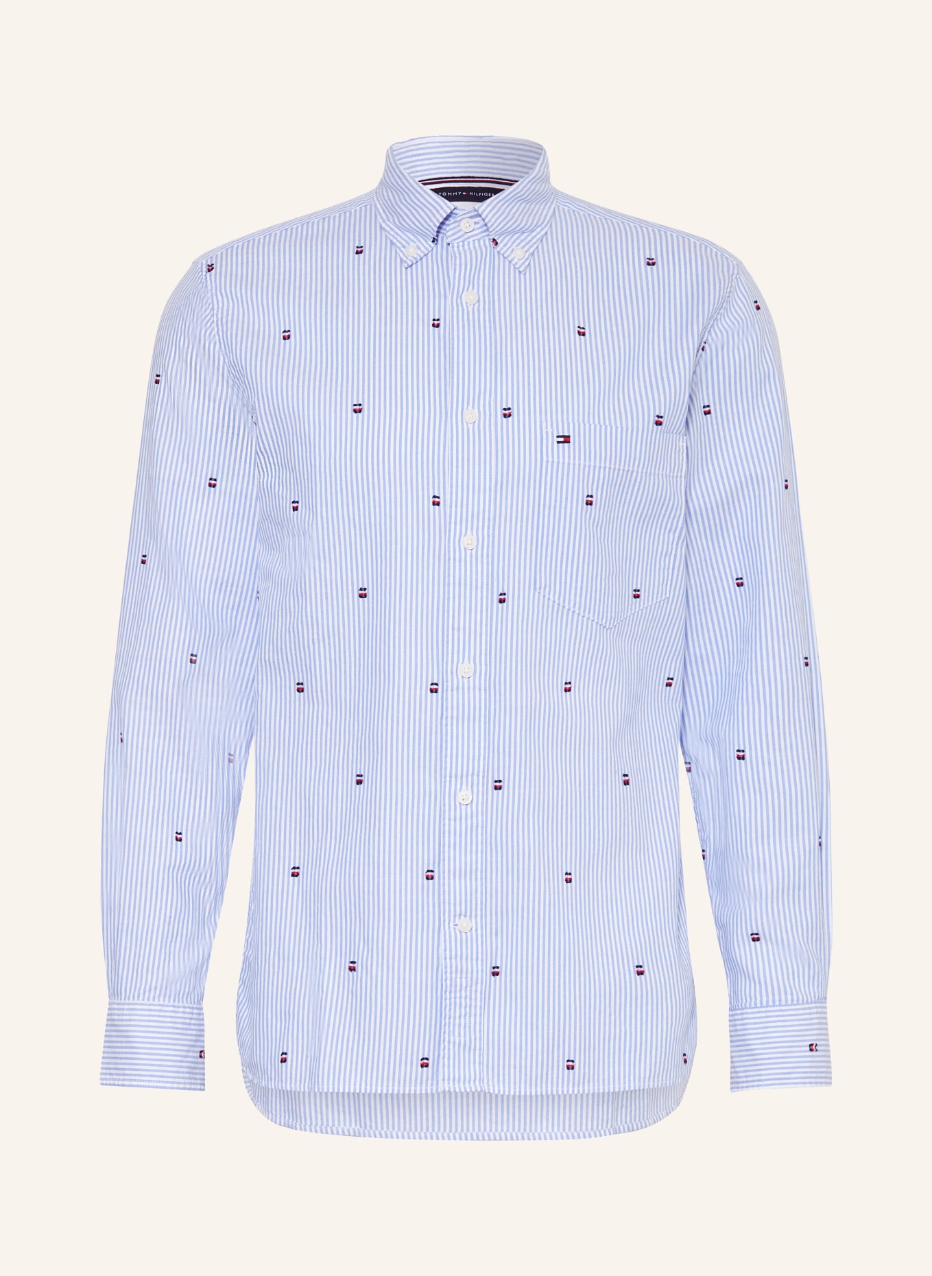 TOMMY HILFIGER Shirt regular fit, Color: WHITE/ LIGHT BLUE (Image 1)