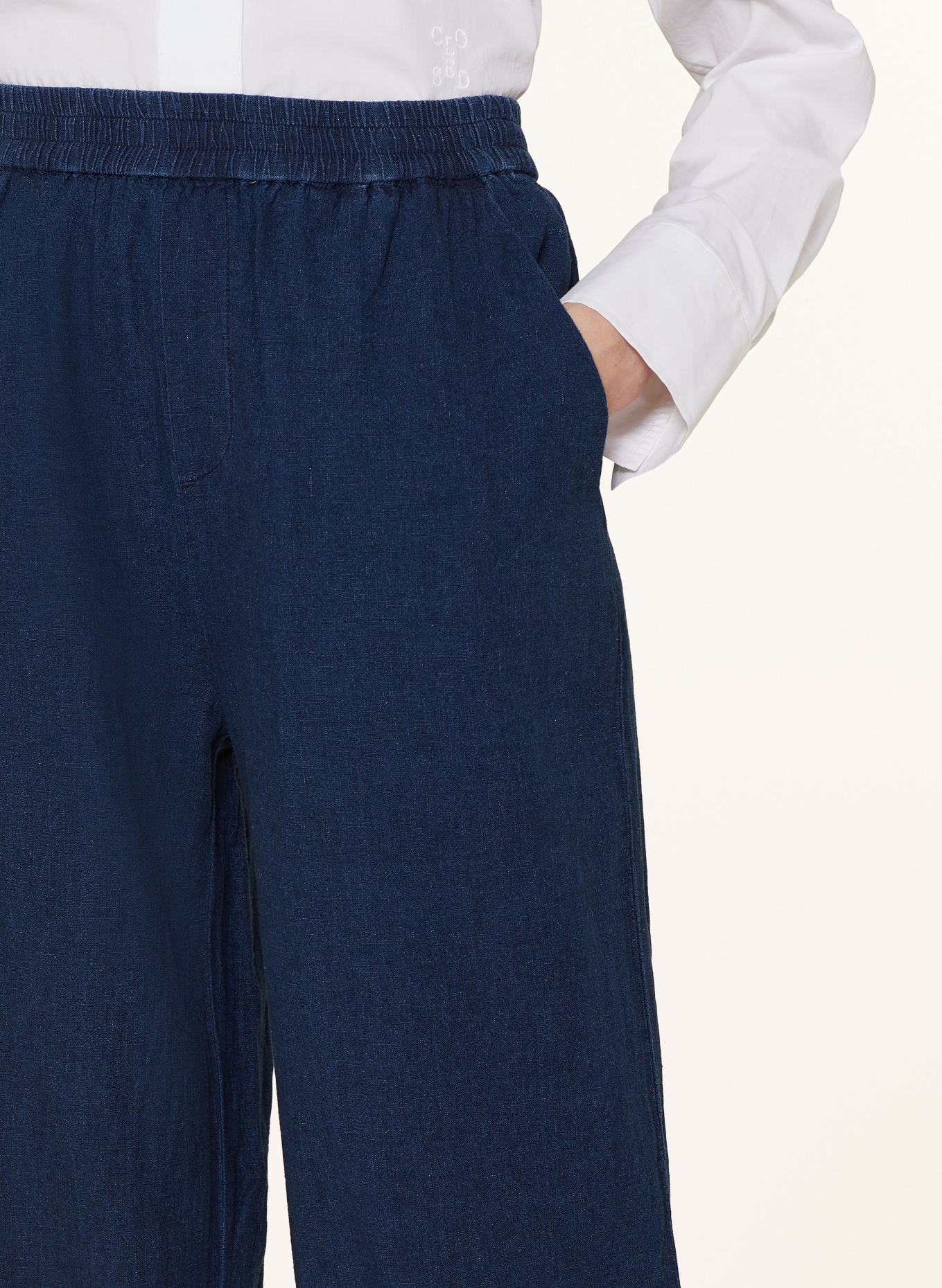 CLOSED Wide leg trousers with linen, Color: DARK BLUE (Image 5)