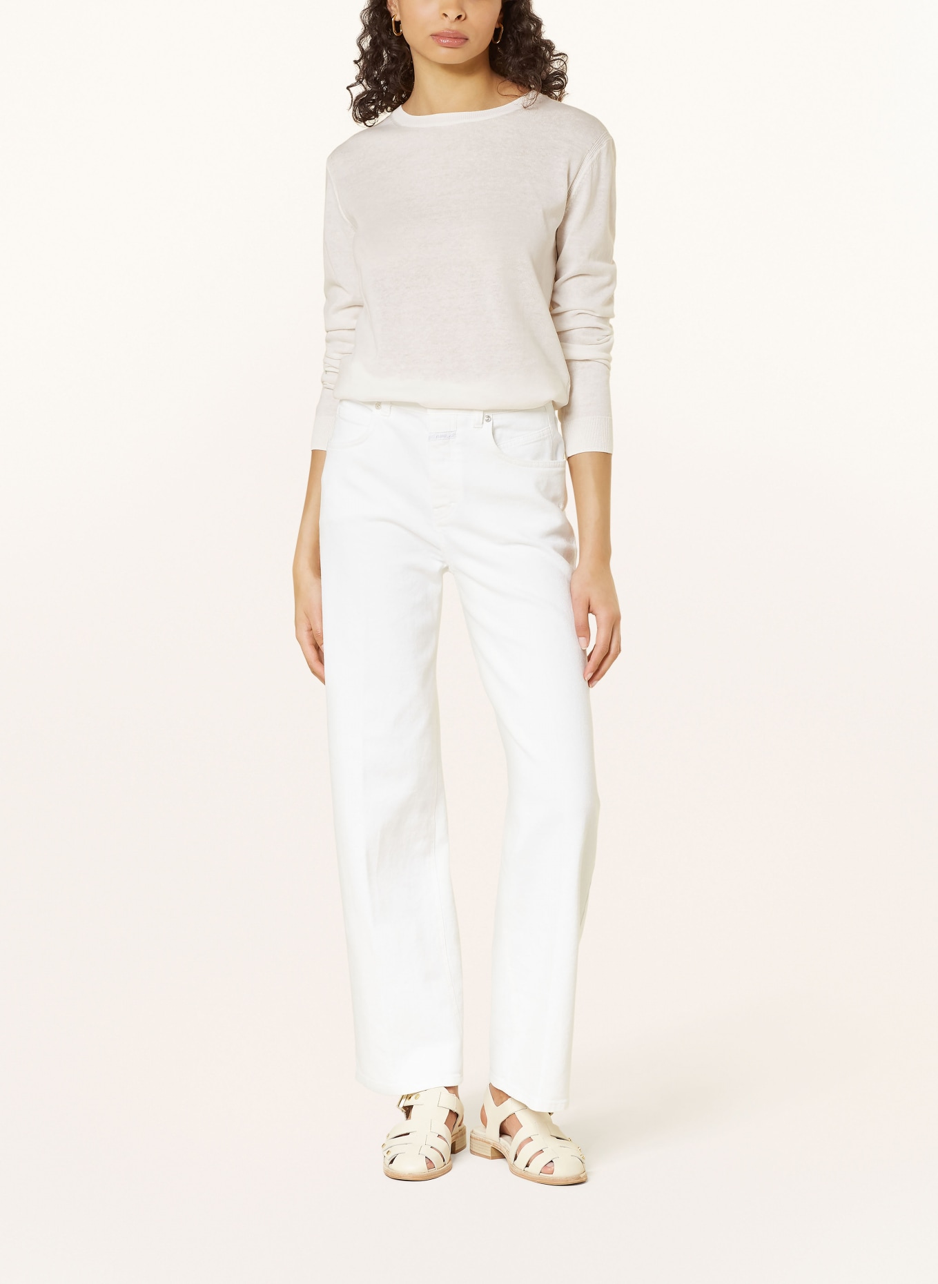 CLOSED Pullover mit Leinen, Farbe: WEISS (Bild 2)