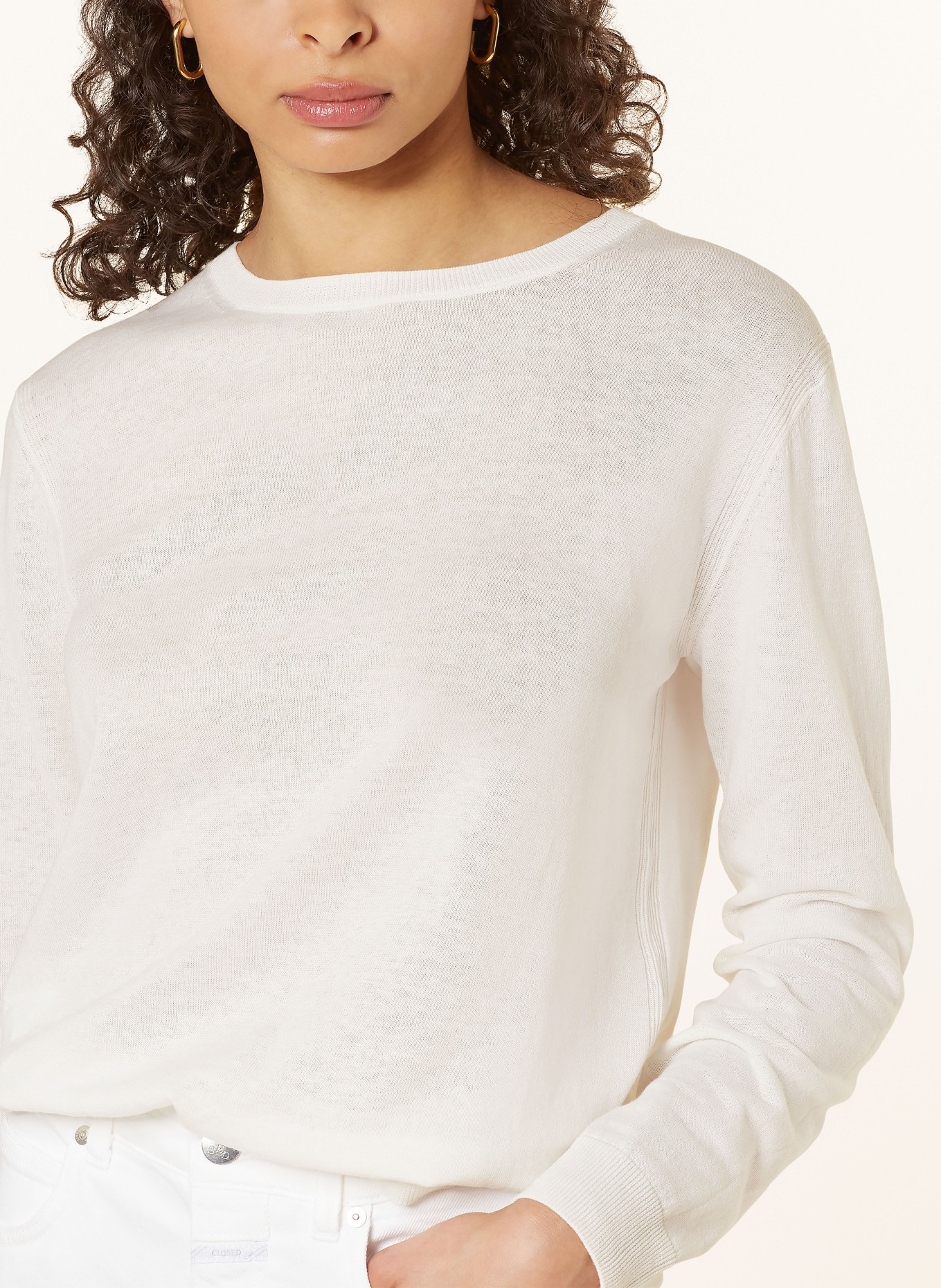 CLOSED Pullover mit Leinen, Farbe: WEISS (Bild 4)