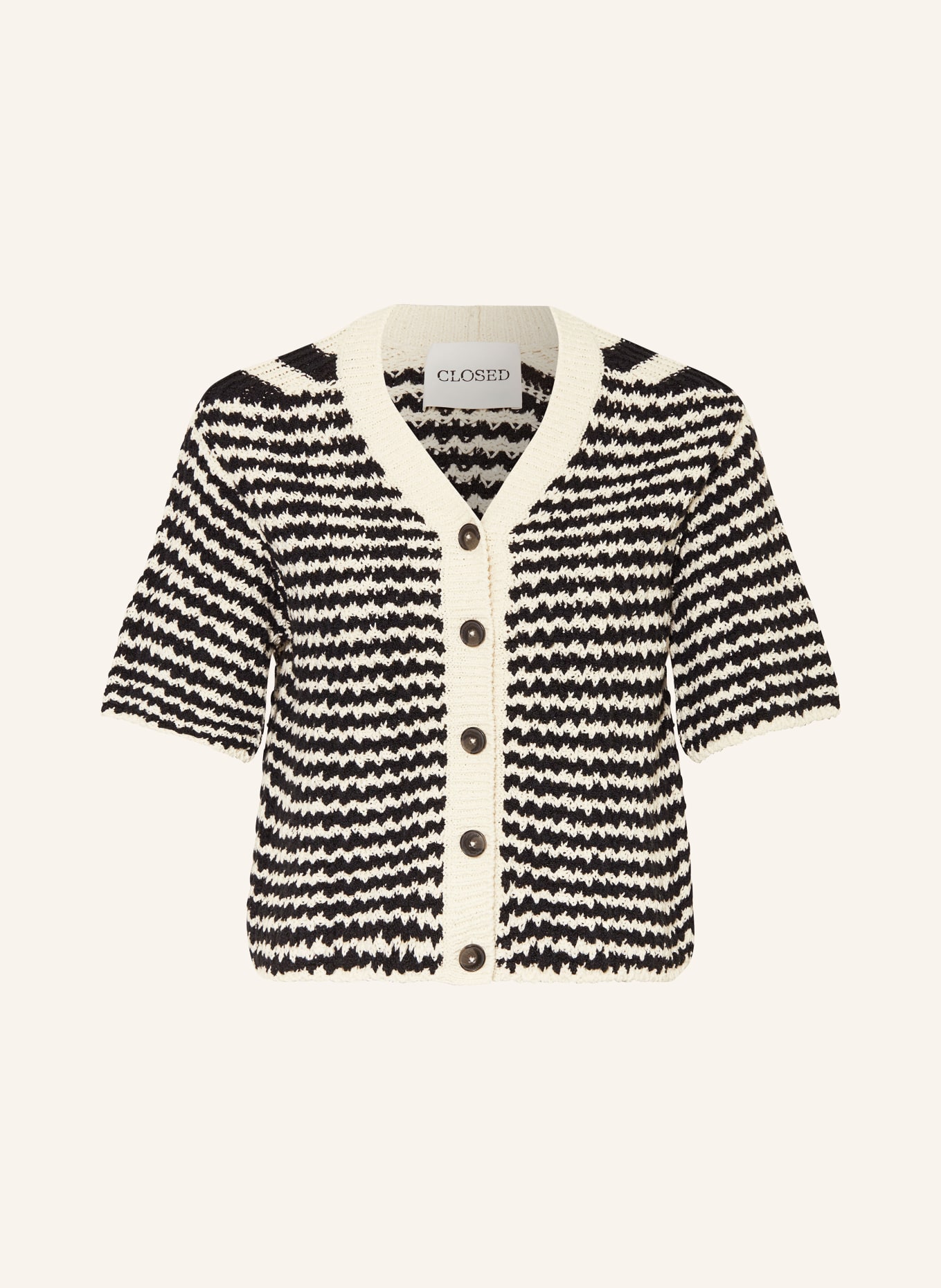 CLOSED Cardigan, Color: BLACK/ ECRU (Image 1)