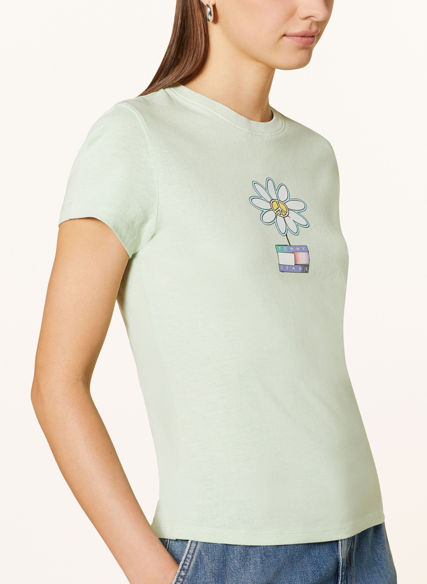 TOMMY JEANS T-shirt, Color: LIGHT GREEN (Image 4)