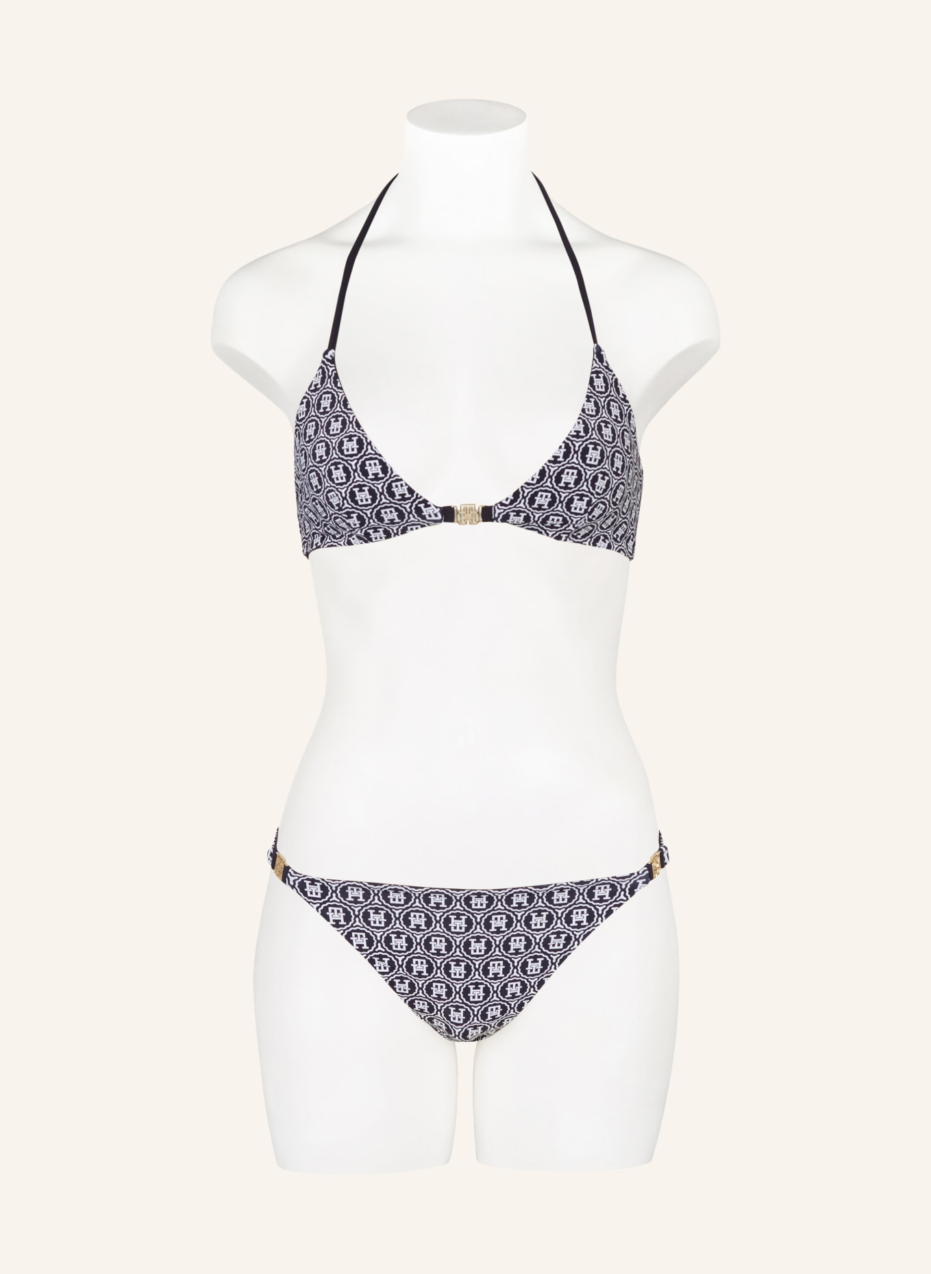TOMMY HILFIGER Reversible triangle bikini top, Color: DARK BLUE/ WHITE (Image 2)
