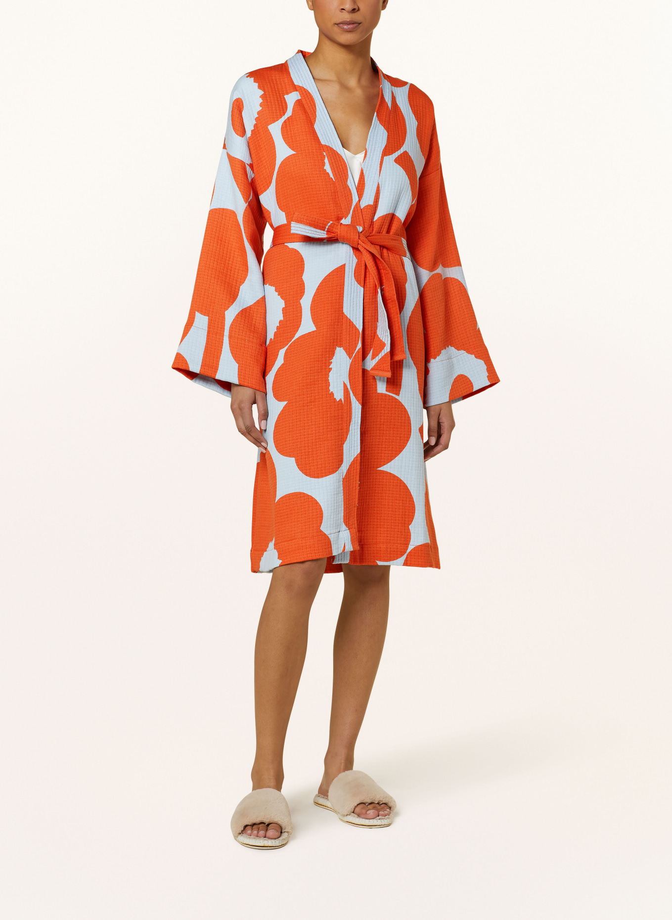 marimekko Kimono uniseks UNIKKO, Kolor: POMARAŃCZOWY/ JASNONIEBIESKI (Obrazek 2)