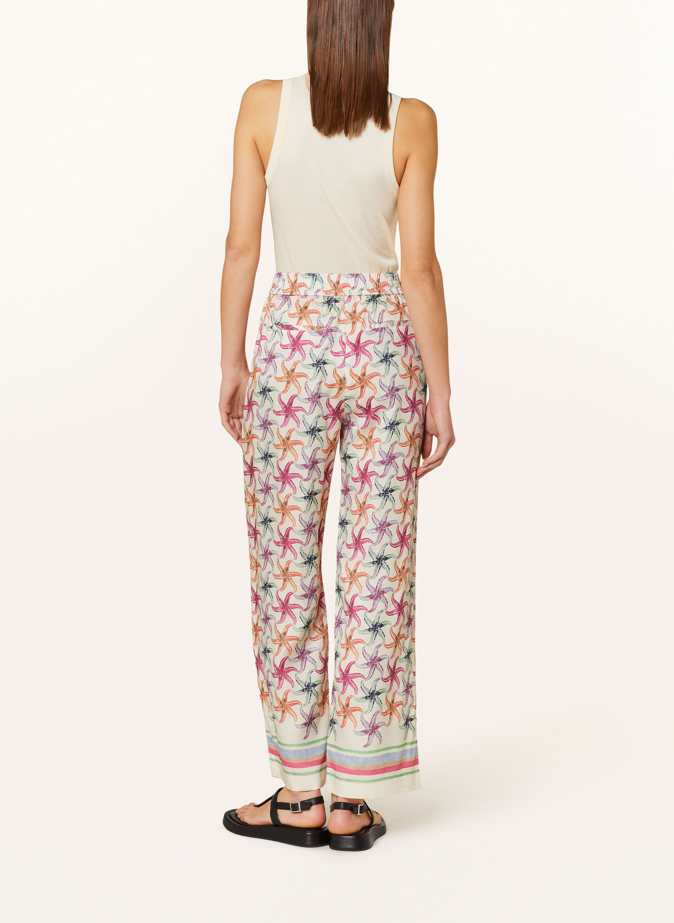 SCOTCH & SODA Wide leg trousers GIA, Color: CREAM/ PINK/ MINT (Image 3)