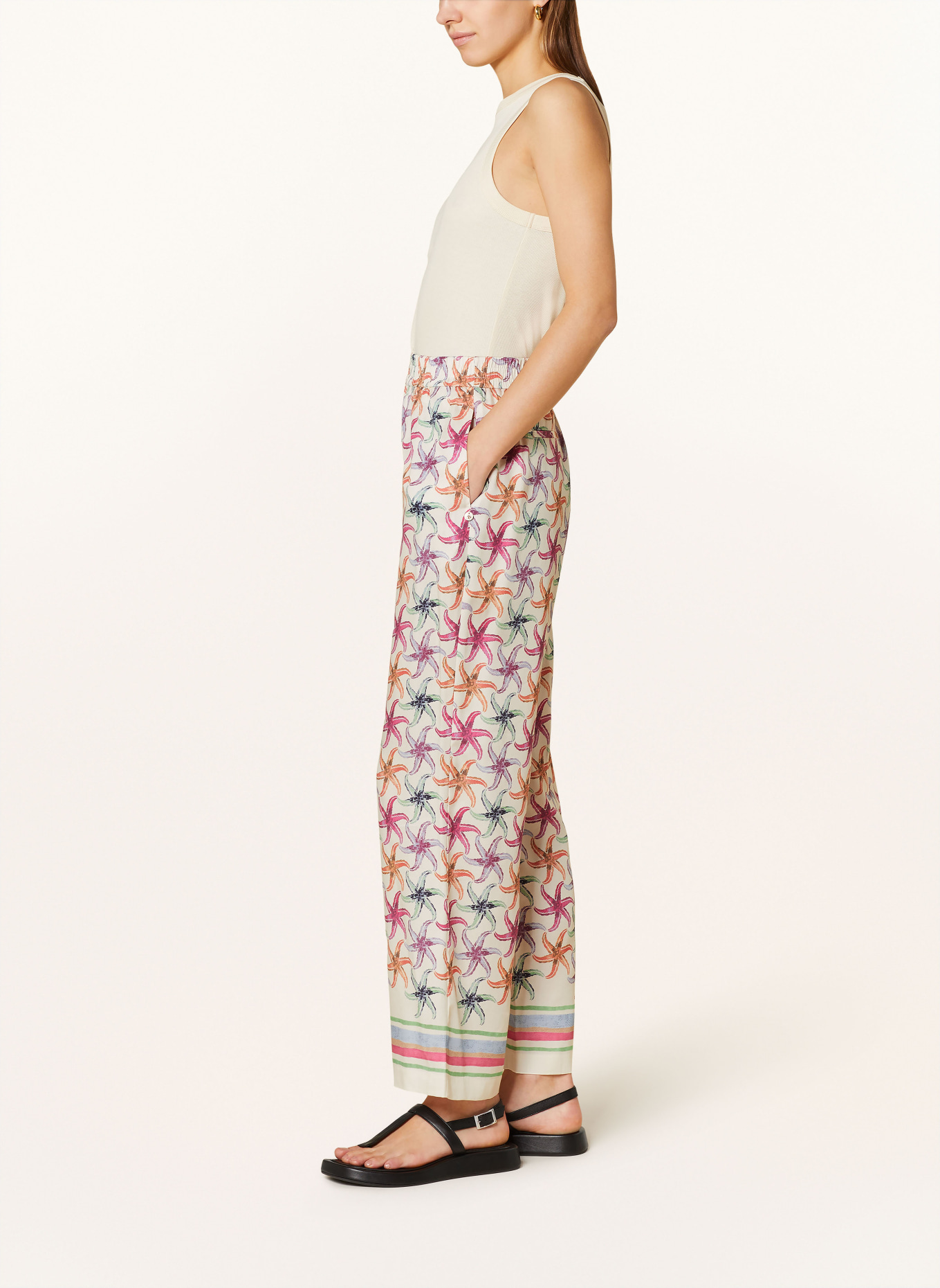 SCOTCH & SODA Wide leg trousers GIA, Color: CREAM/ PINK/ MINT (Image 4)