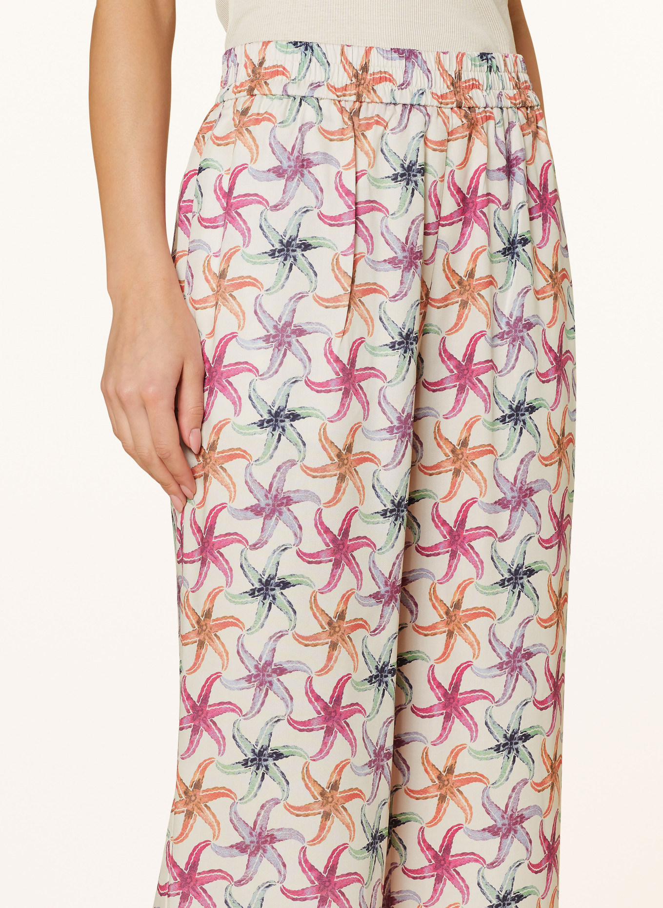 SCOTCH & SODA Wide leg trousers GIA, Color: CREAM/ PINK/ MINT (Image 5)