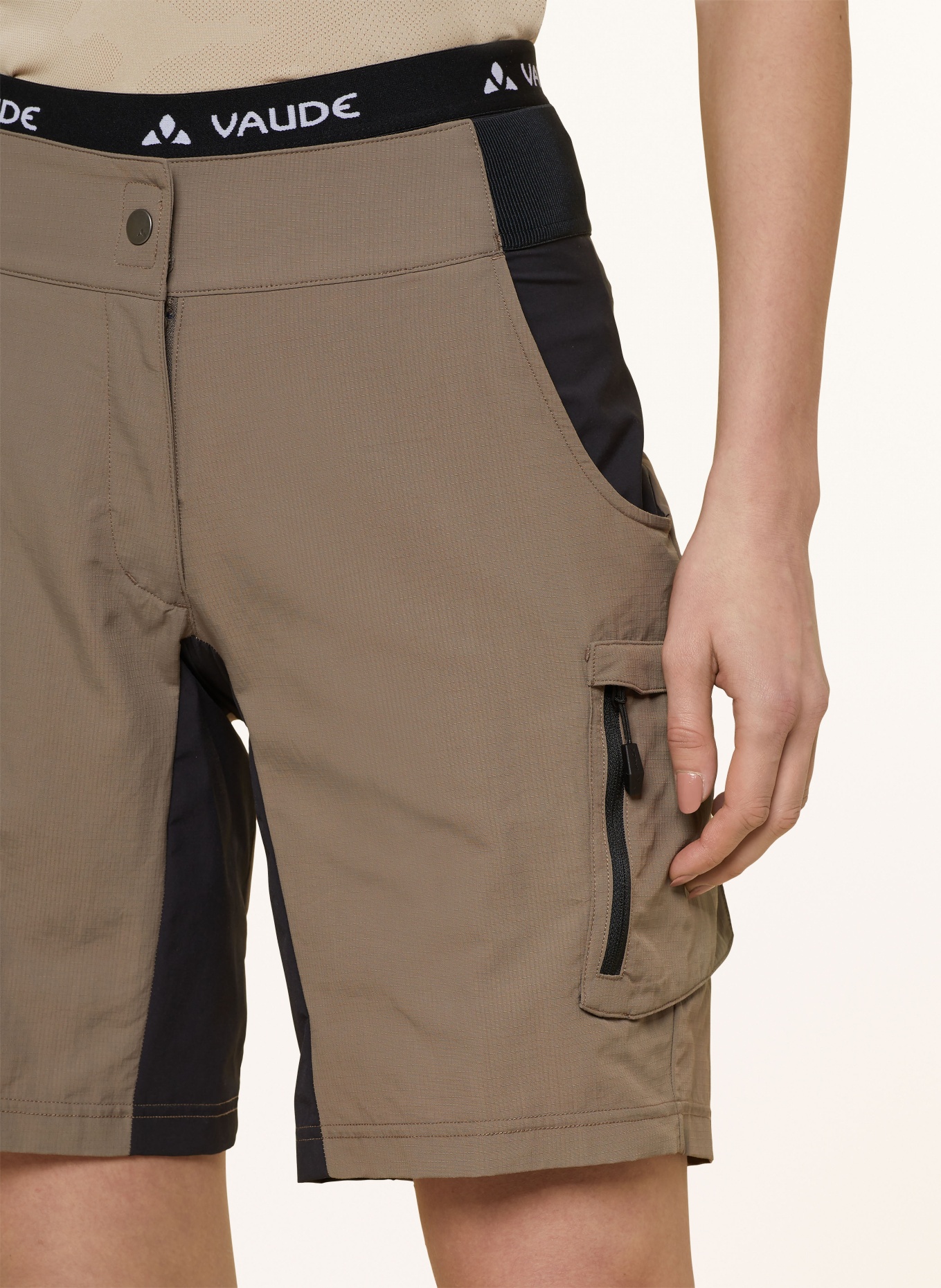 VAUDE Cyklistické kalhoty QIMSA s polstrovanými vnitřními kalhotami, Barva: HNĚDÁ/ ČERNÁ (Obrázek 5)