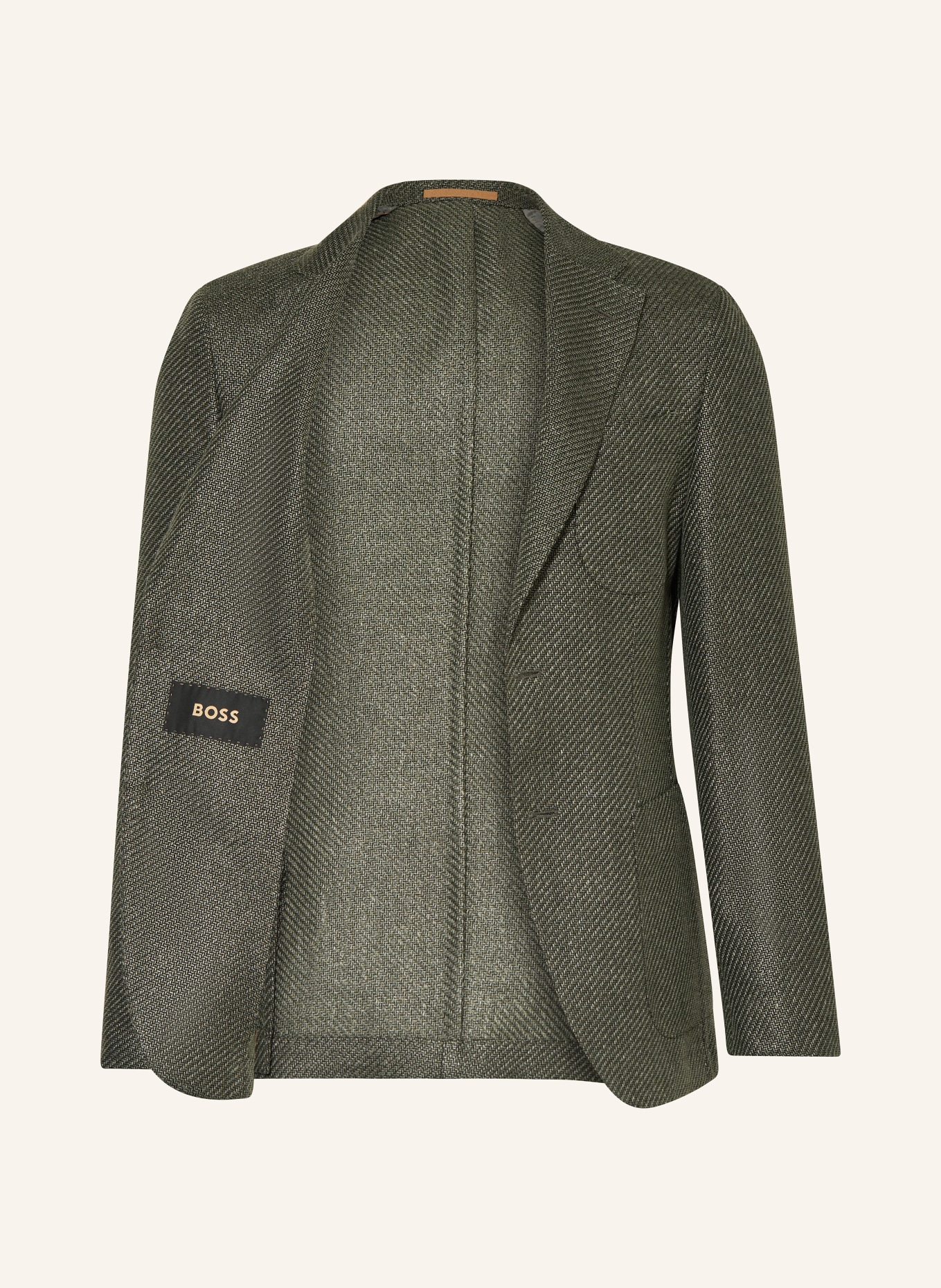 BOSS Tailored jacket HESTON extra slim fit with linen and silk, Color: 344 OPEN GREEN (Image 4)