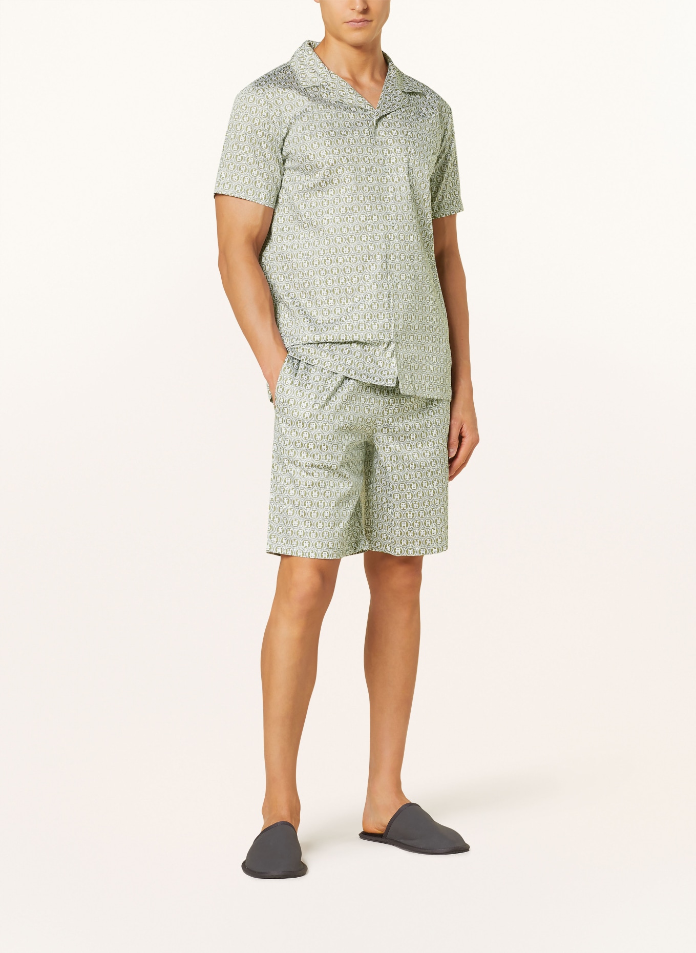 TOMMY HILFIGER Pajama shirt, Color: OLIVE/ WHITE (Image 2)