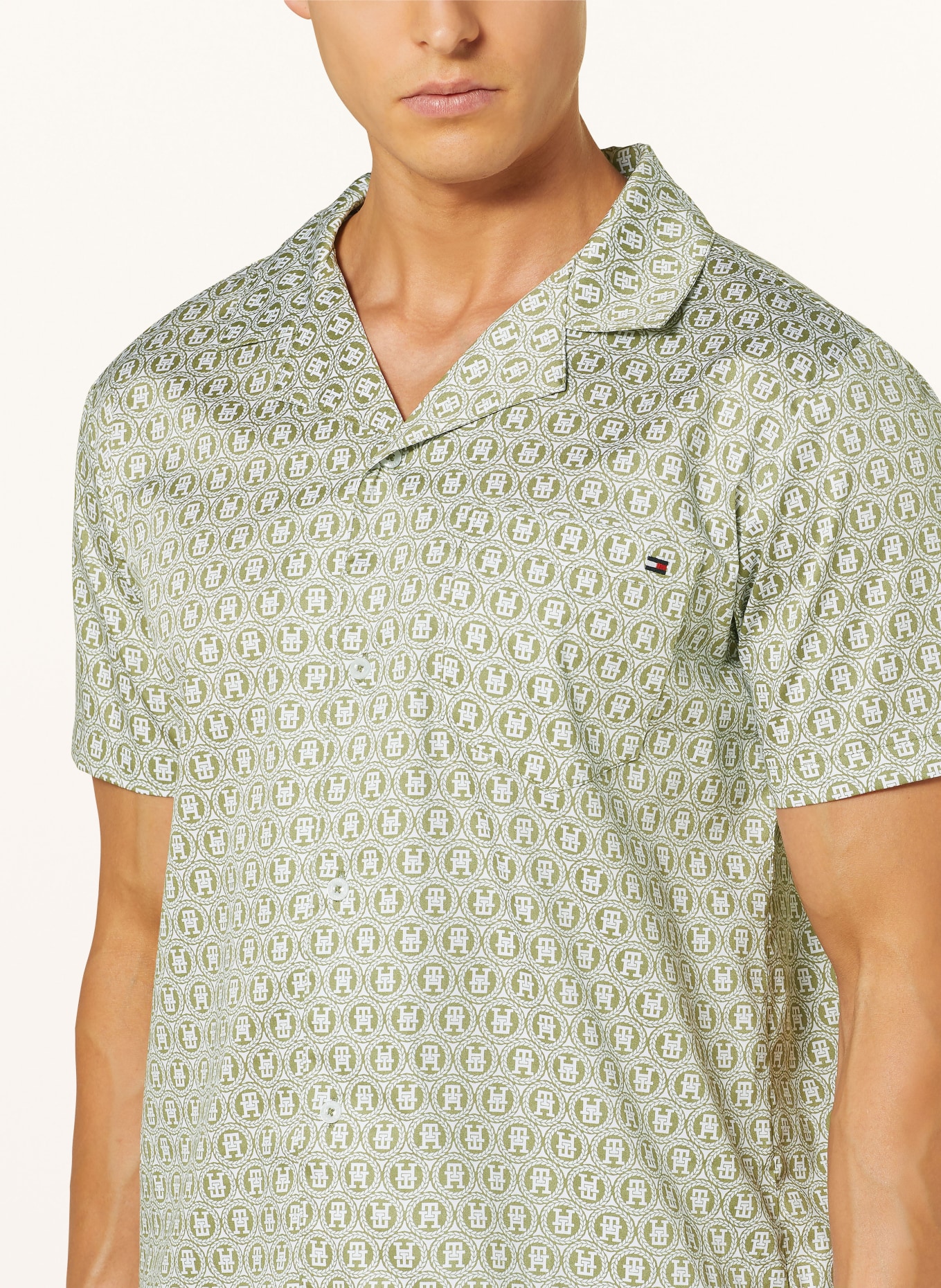 TOMMY HILFIGER Pajama shirt, Color: OLIVE/ WHITE (Image 4)