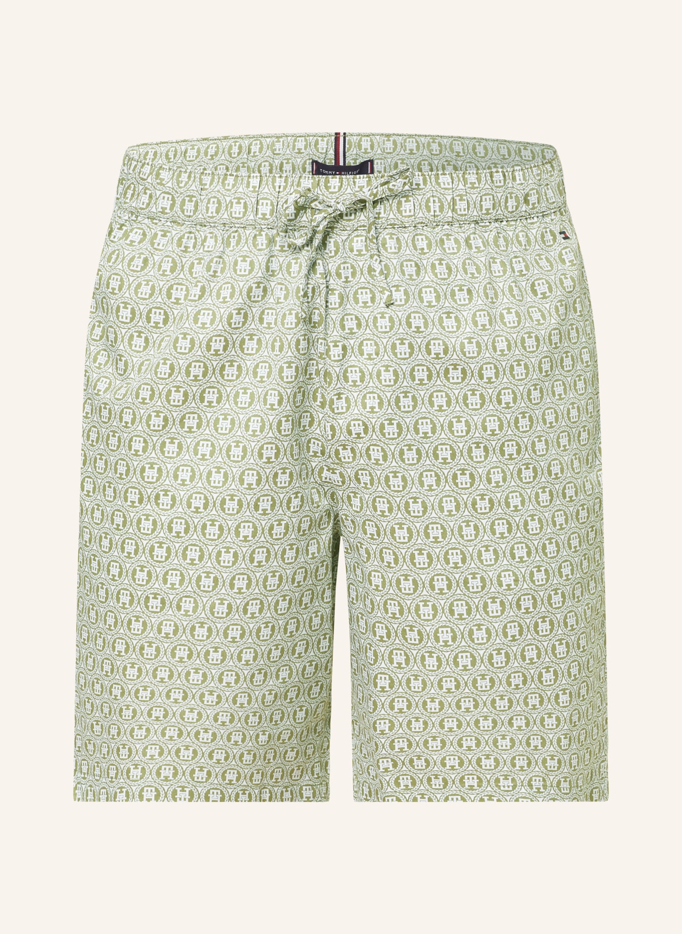 TOMMY HILFIGER Pajama shorts, Color: OLIVE/ WHITE (Image 1)
