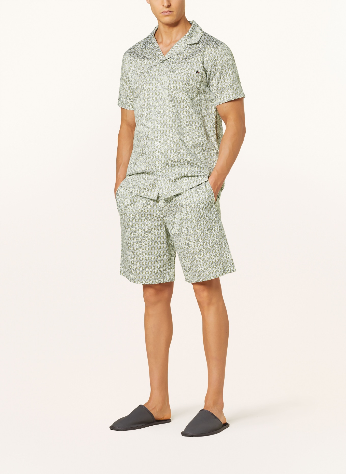 TOMMY HILFIGER Pajama shorts, Color: OLIVE/ WHITE (Image 2)