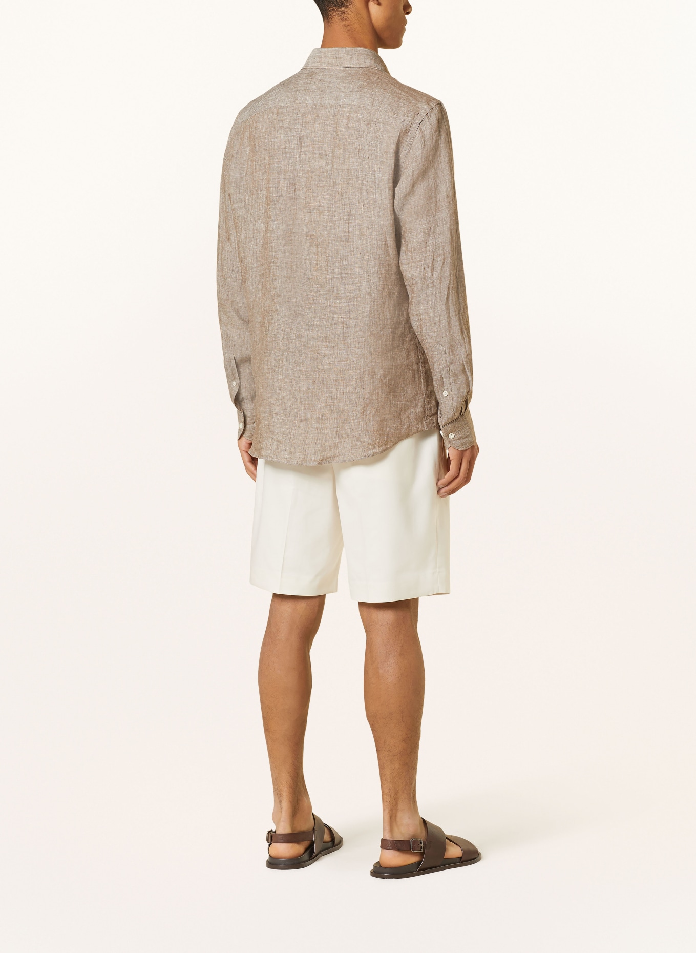 PROFUOMO Linen shirt regular fit, Color: BROWN (Image 3)