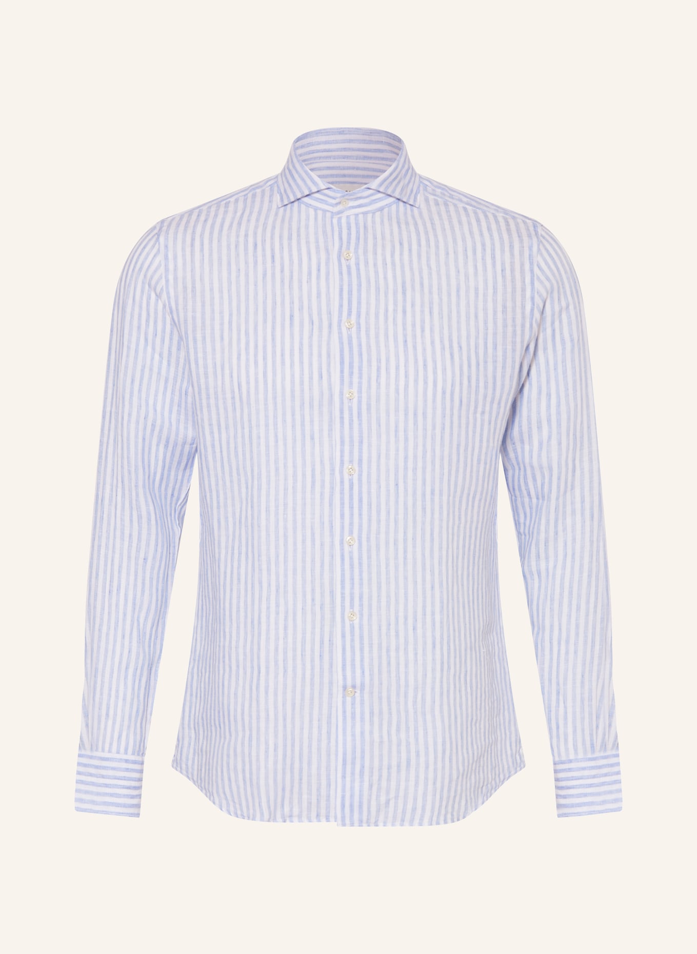 PROFUOMO Linen shirt regular fit, Color: WHITE/ LIGHT BLUE (Image 1)