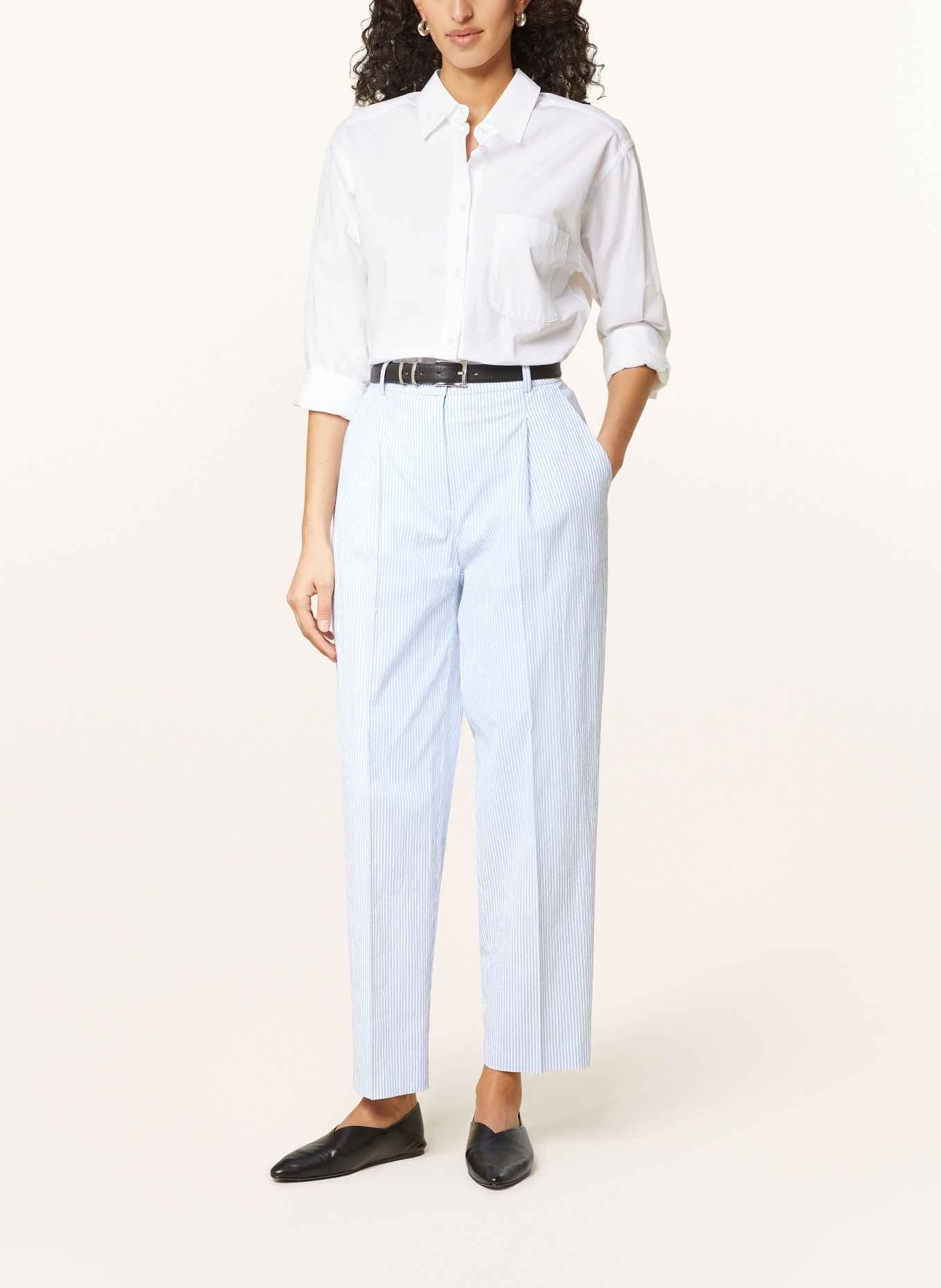 BOSS Trousers TANALIE, Color: LIGHT BLUE/ WHITE (Image 2)