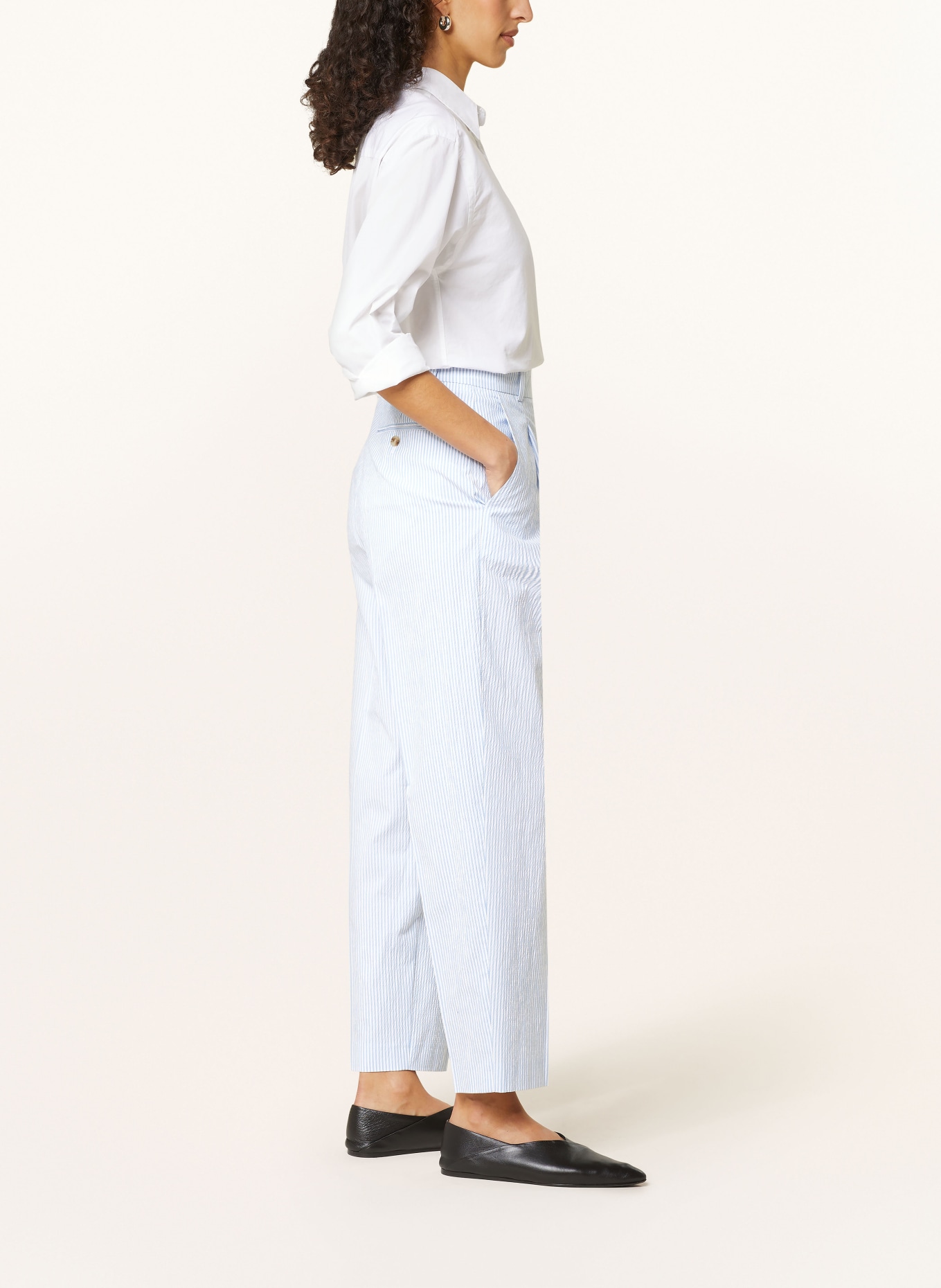BOSS Trousers TANALIE, Color: LIGHT BLUE/ WHITE (Image 4)