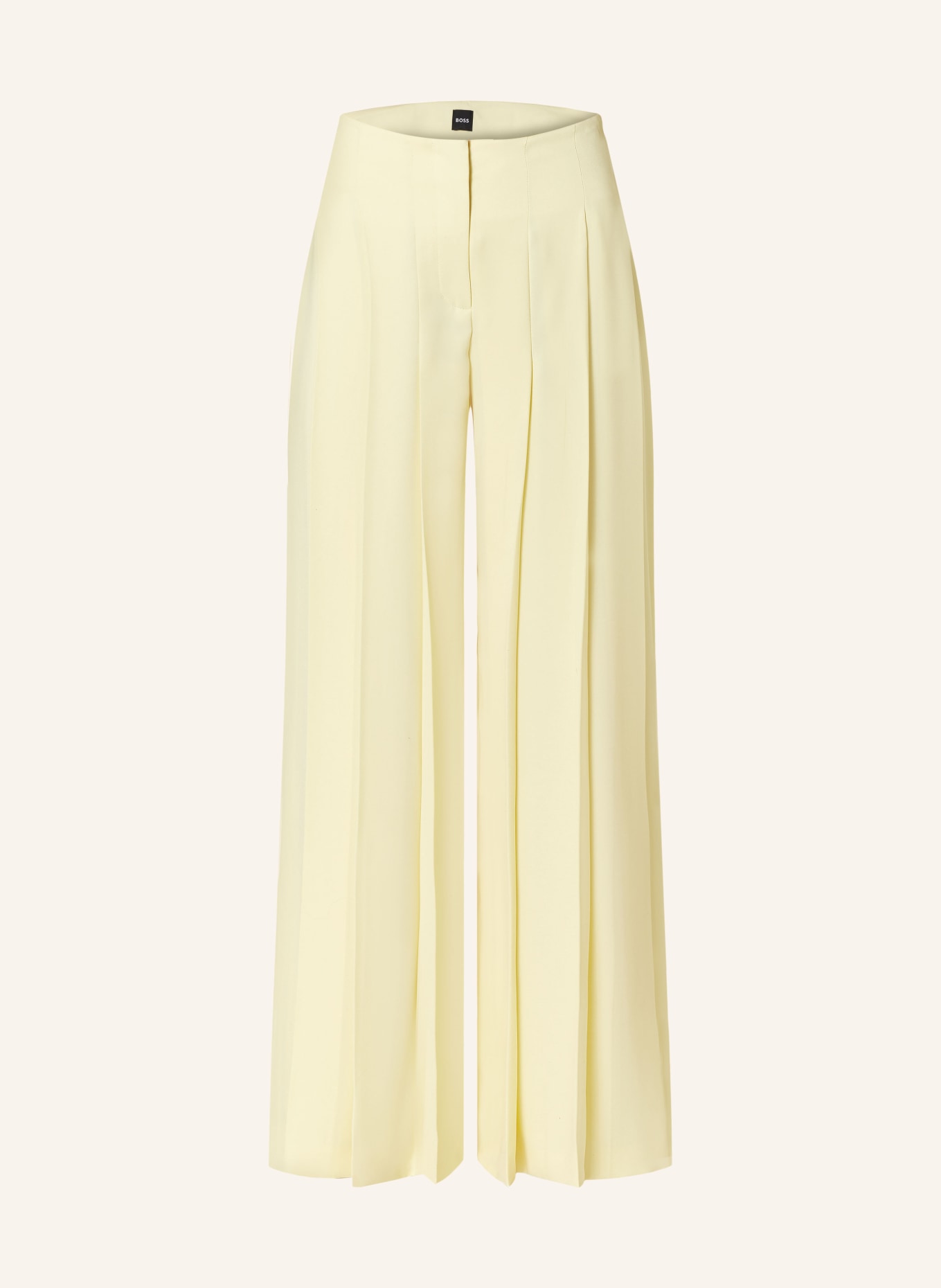 BOSS Marlene kalhoty TIREA s plisovanými sklady, Barva: TMAVĚ ŽLUTÁ (Obrázek 1)