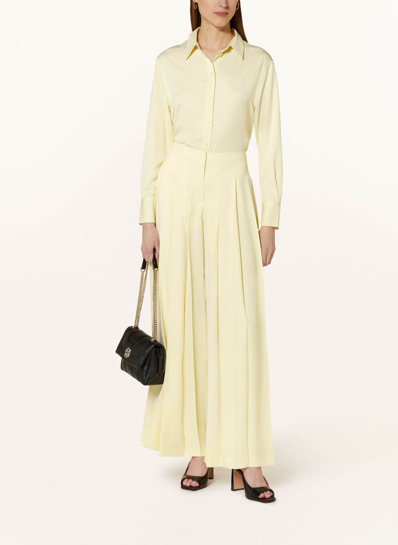 BOSS Wide leg trousers TIREA with pleats, Color: LIGHT YELLOW (Image 2)