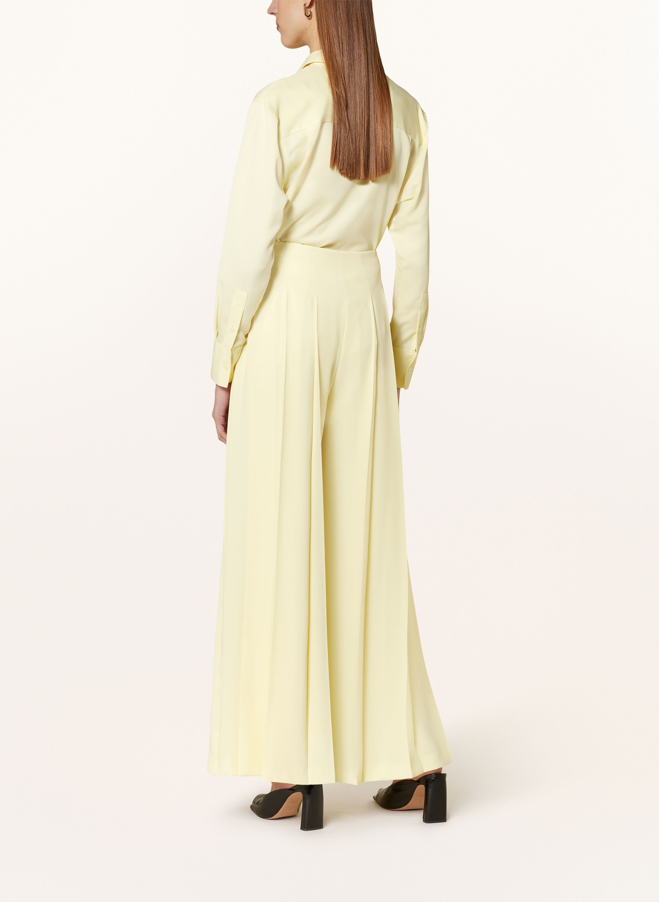 BOSS Wide leg trousers TIREA with pleats, Color: LIGHT YELLOW (Image 3)