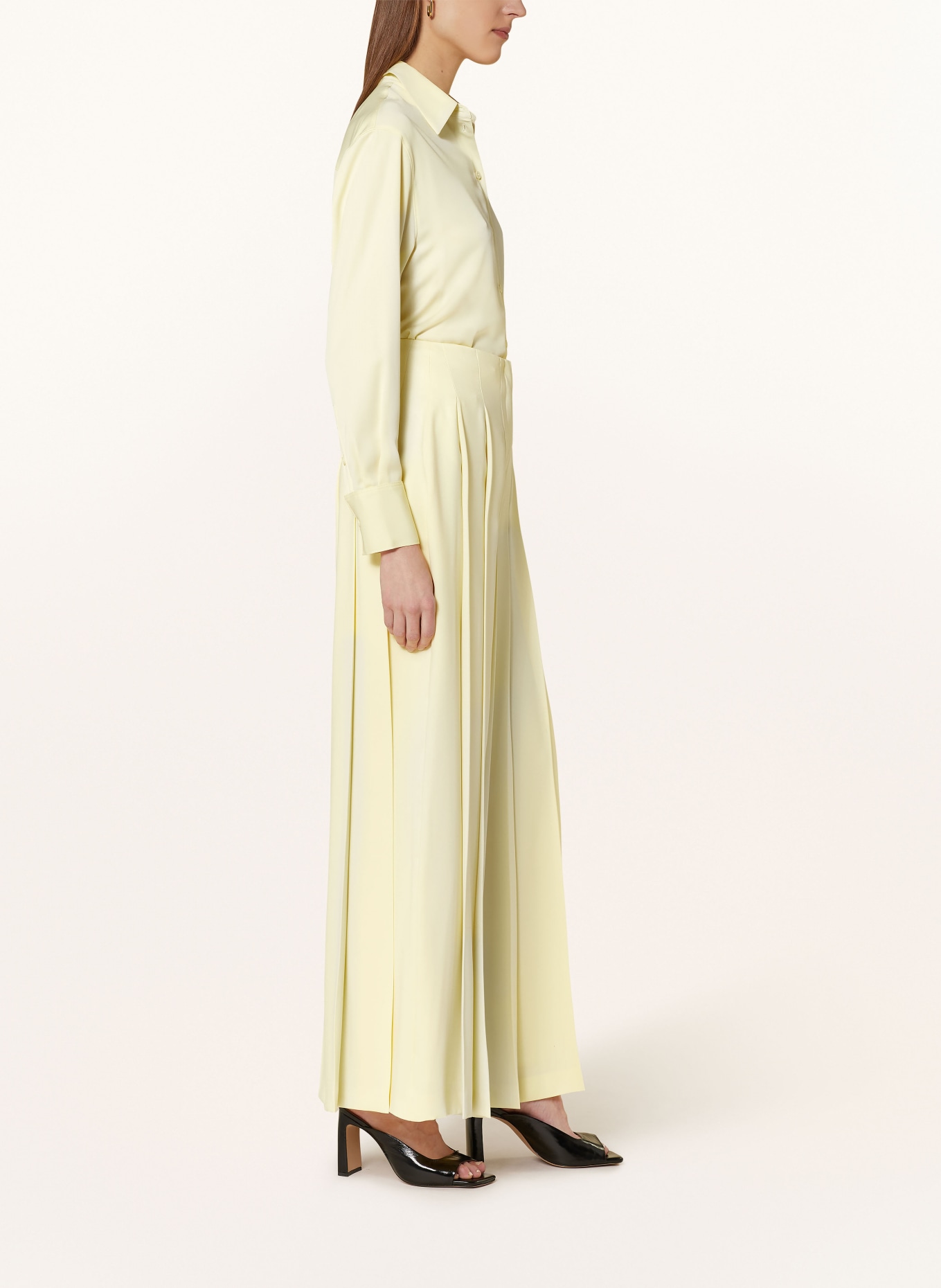 BOSS Wide leg trousers TIREA with pleats, Color: LIGHT YELLOW (Image 4)