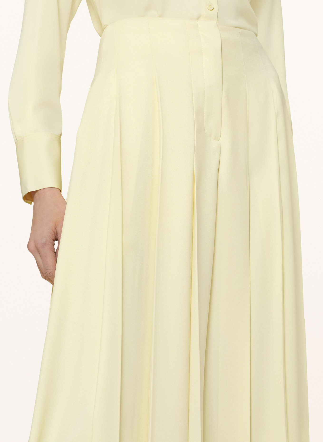 BOSS Wide leg trousers TIREA with pleats, Color: LIGHT YELLOW (Image 5)
