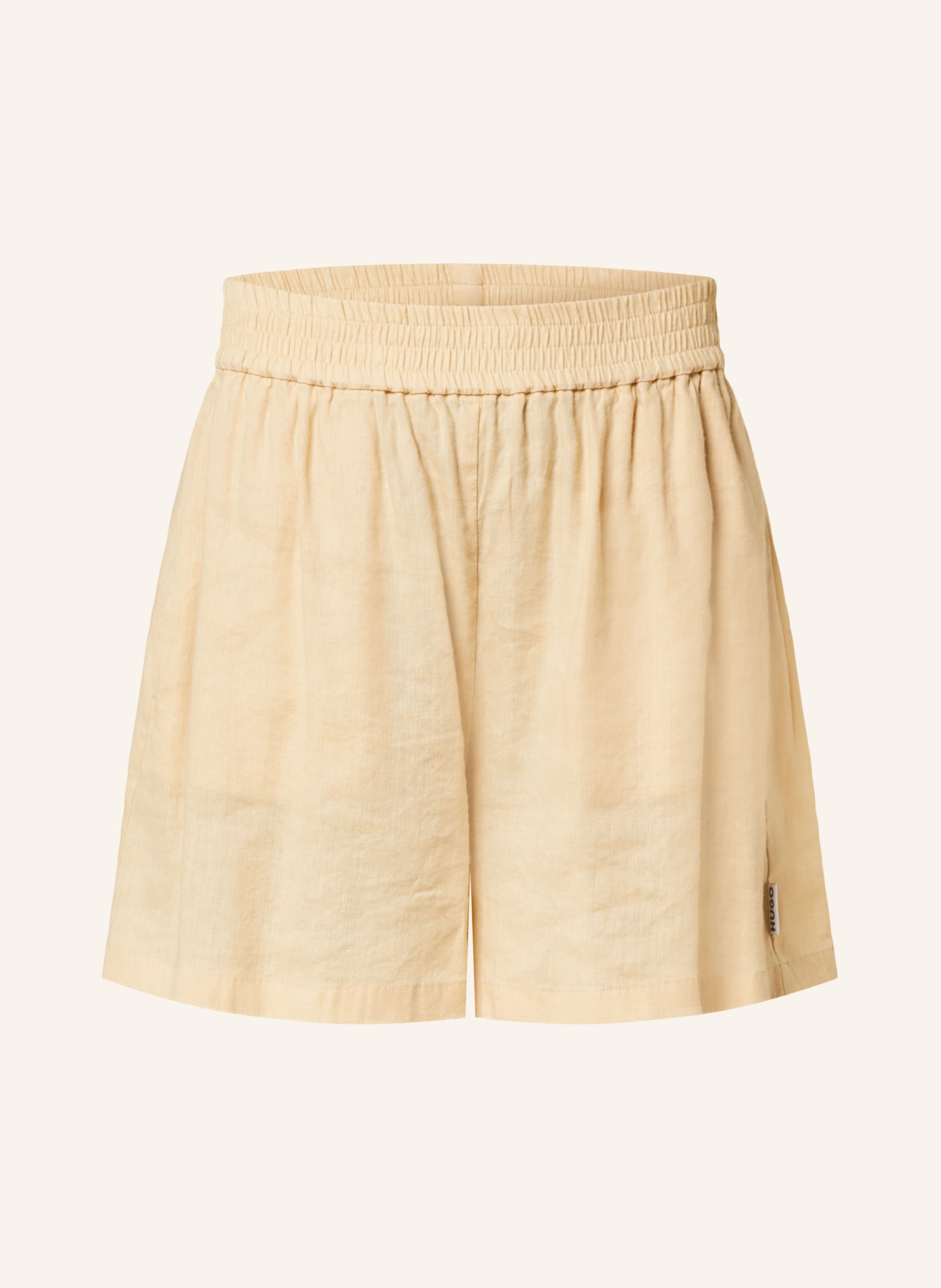 HUGO Shorts HAMANNA with linen, Color: CAMEL (Image 1)