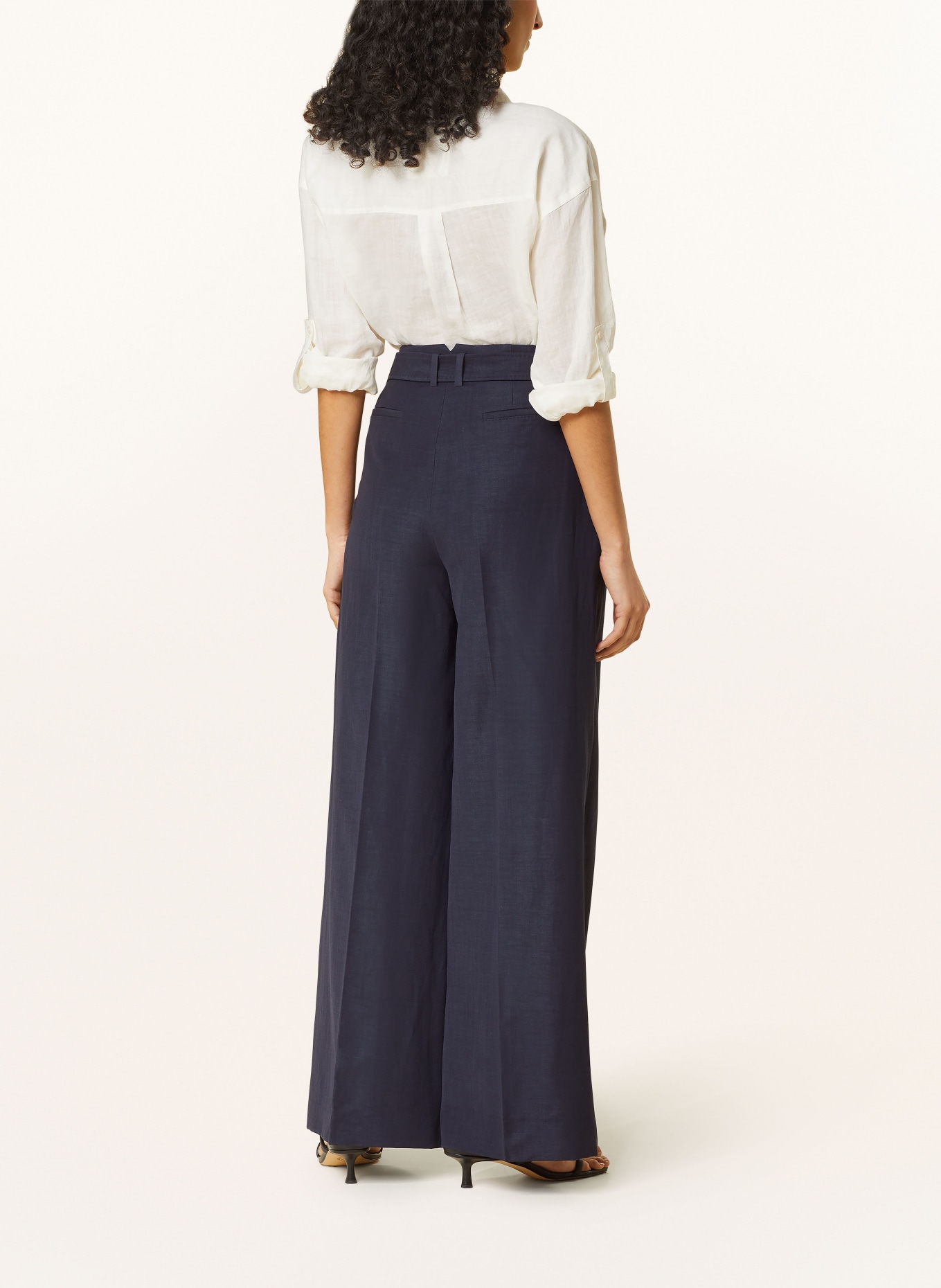 HUGO Trousers TEPIALA with linen, Color: DARK BLUE (Image 3)