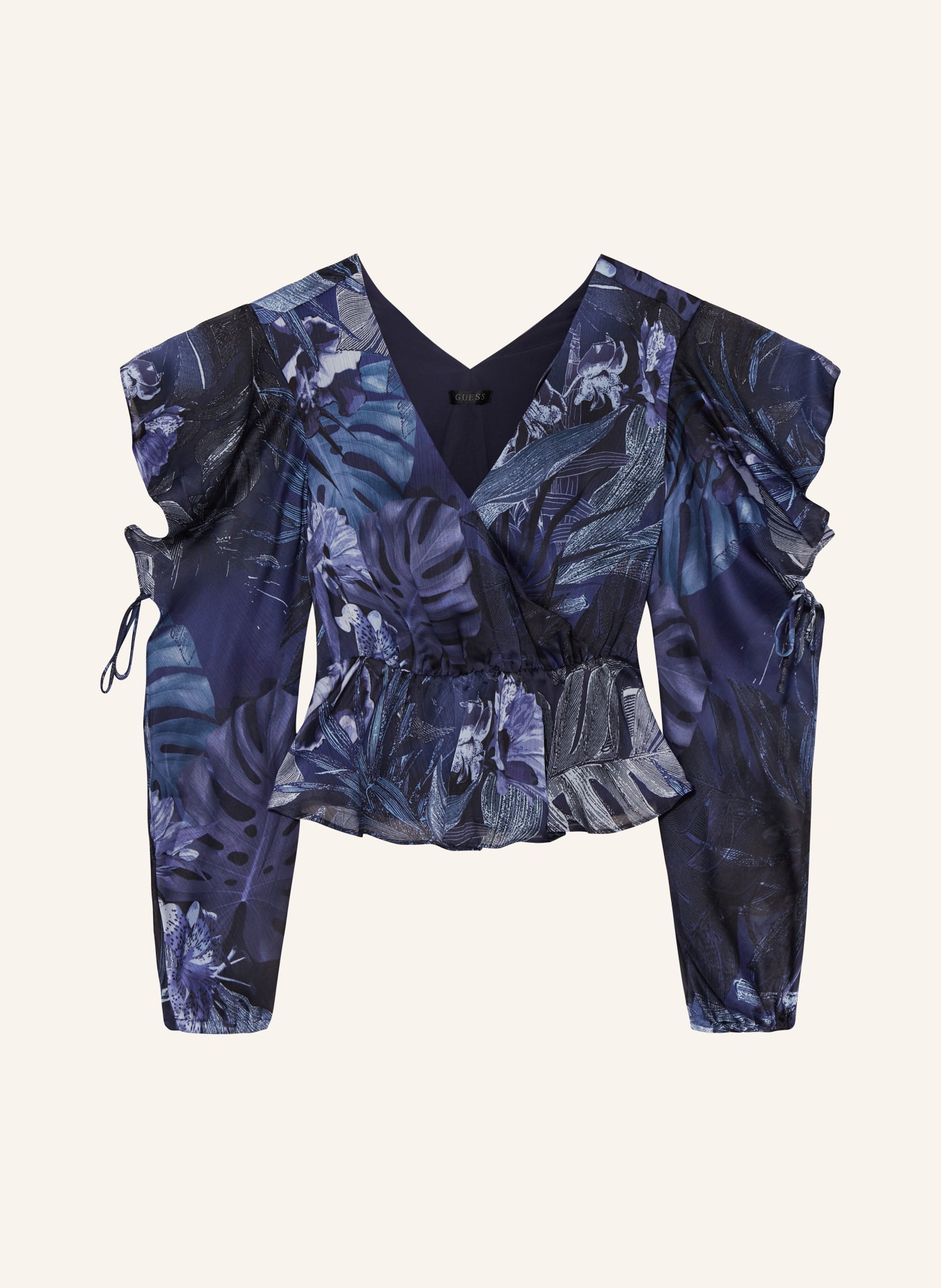 GUESS Shirt blouse SASKIKA in wrap look, Color: BLUE/ DARK BLUE (Image 1)