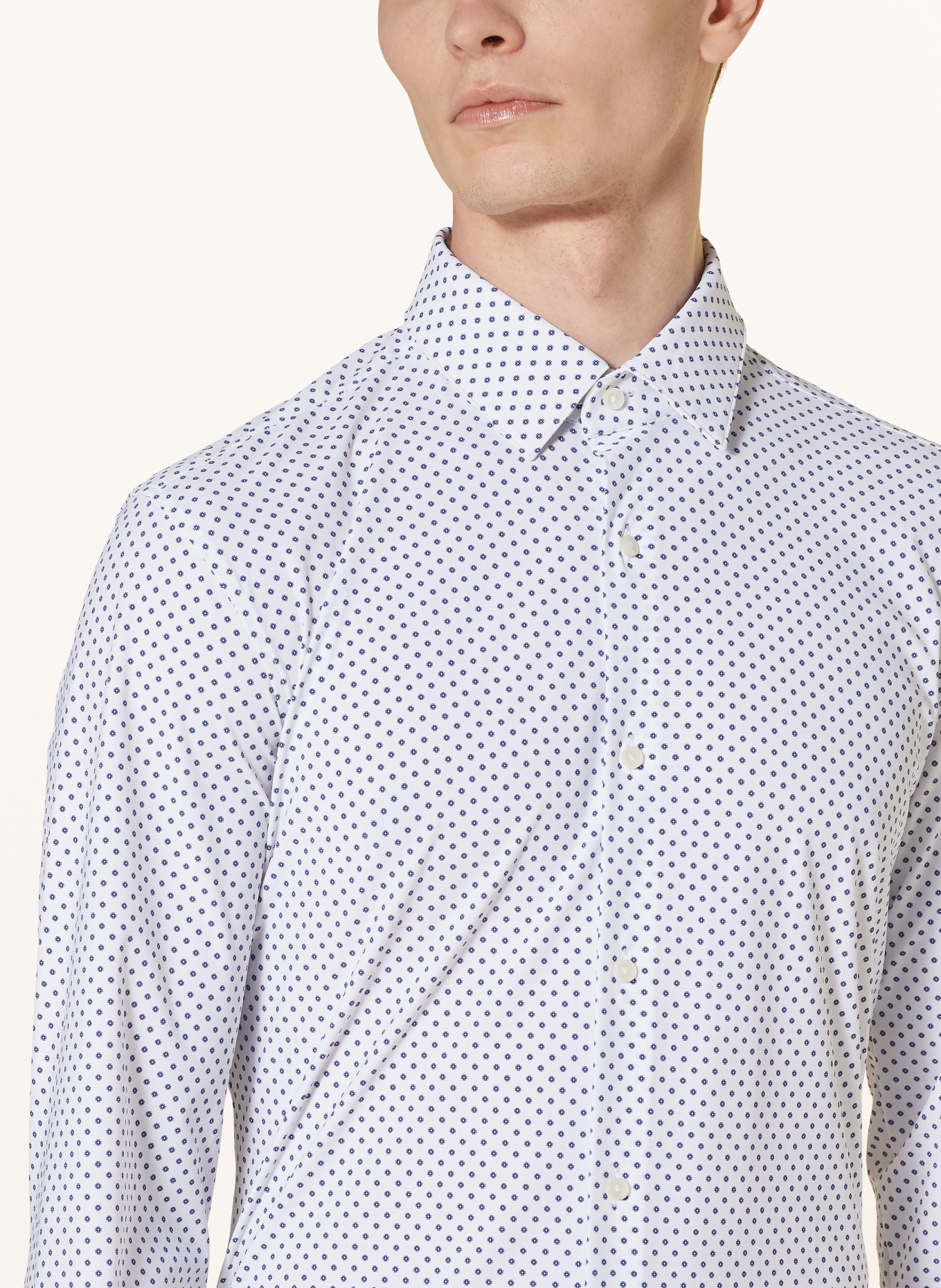 BOSS Shirt HANK slim fit, Color: WHITE/ BLUE (Image 4)