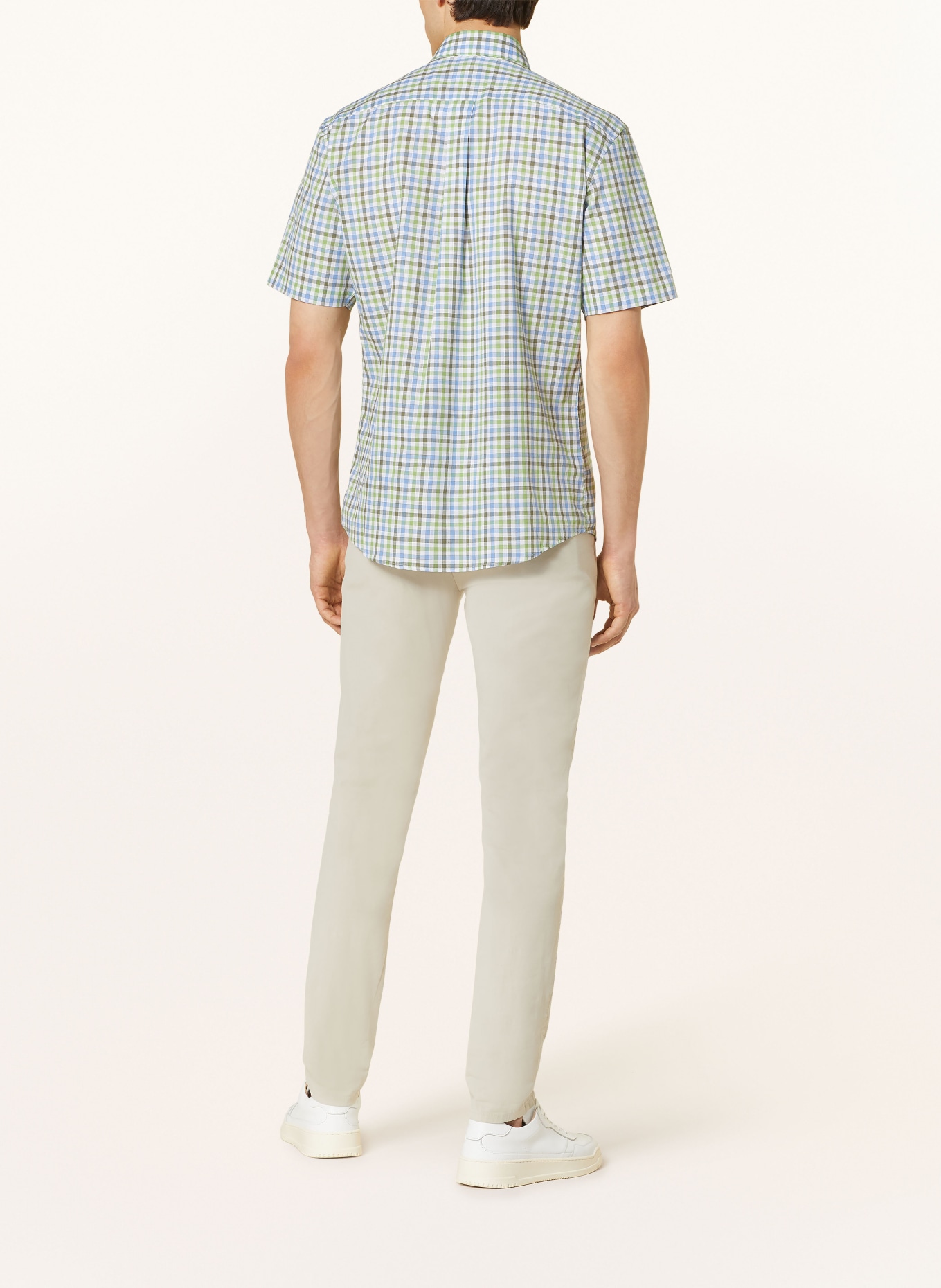 FYNCH-HATTON Short sleeve shirt SUMMER SLUB comfort fit, Color: WHITE/ BLUE/ GREEN (Image 3)
