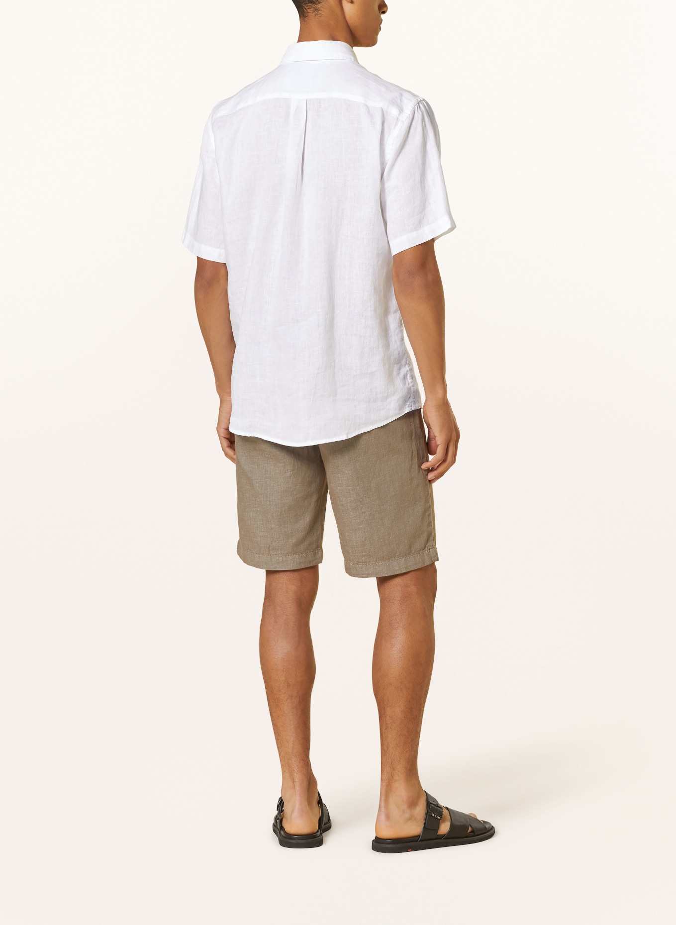 FYNCH-HATTON Short sleeve shirt comfort fit in linen, Color: WHITE (Image 3)