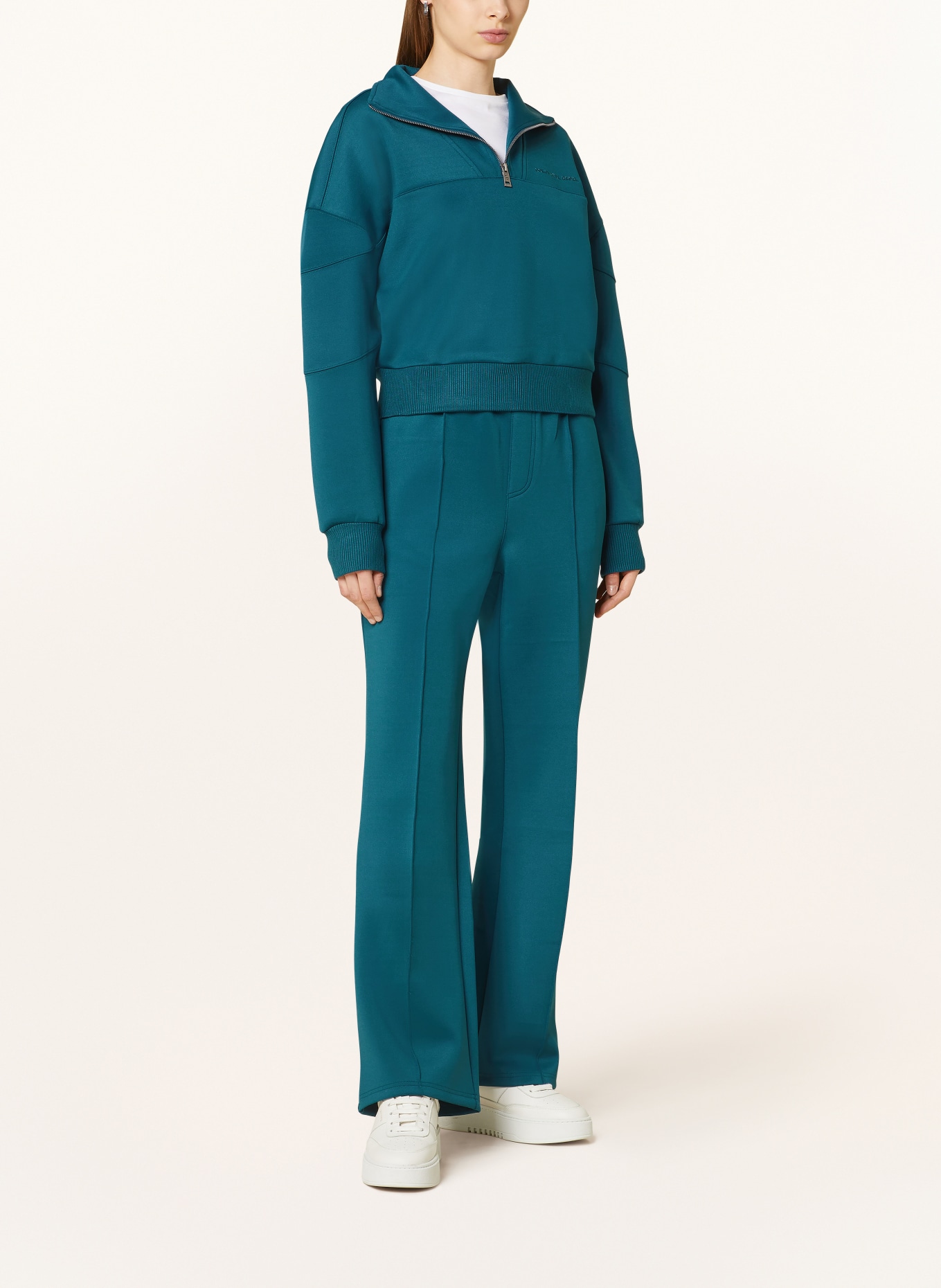 COLOURFUL REBEL Jersey half-zip sweater ILENA, Color: TEAL (Image 2)