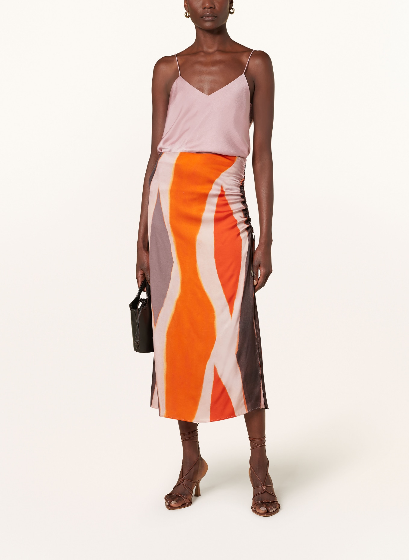 CINQUE Skirt CIRIOLA, Color: ORANGE/ GRAY/ ROSE (Image 2)