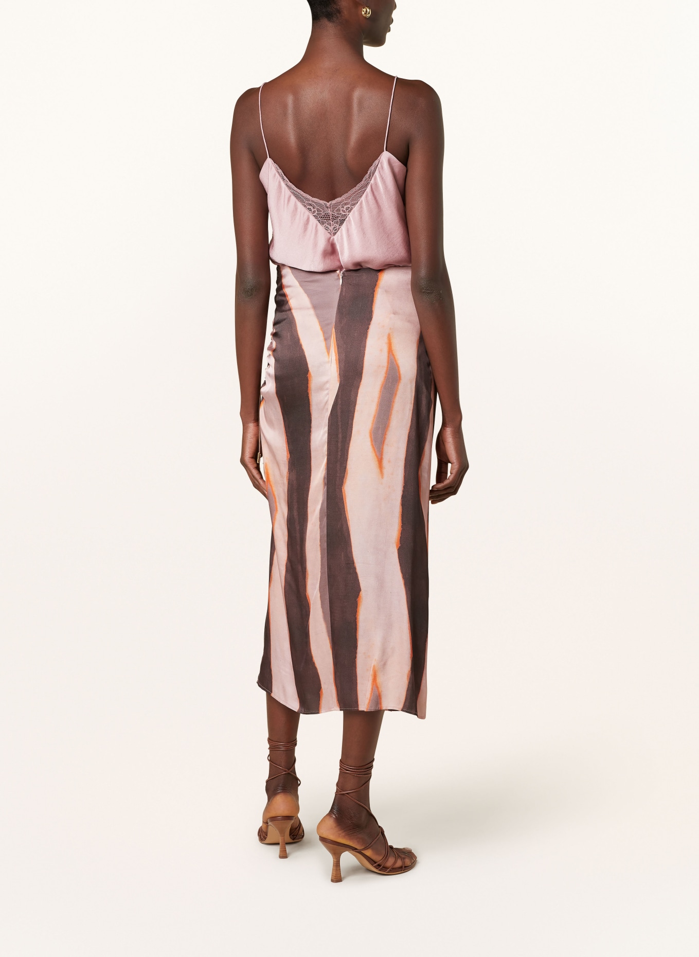 CINQUE Skirt CIRIOLA, Color: ORANGE/ GRAY/ ROSE (Image 3)