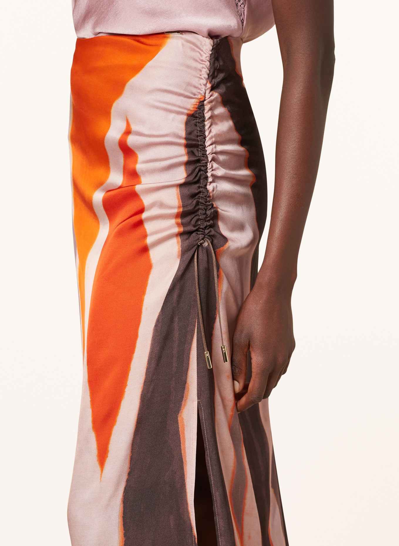 CINQUE Skirt CIRIOLA, Color: ORANGE/ GRAY/ ROSE (Image 4)