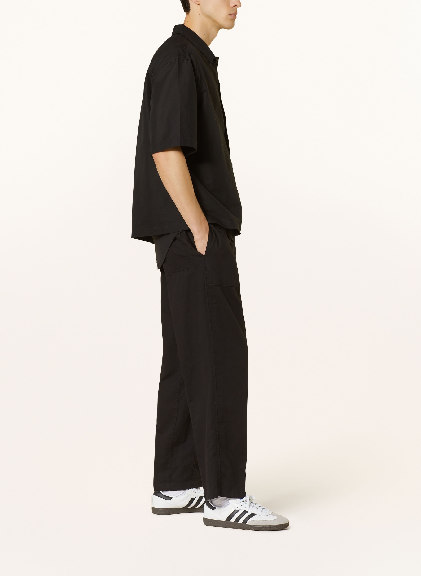 Calvin Klein Jeans Regular fit trousers with linen, Color: BLACK (Image 4)