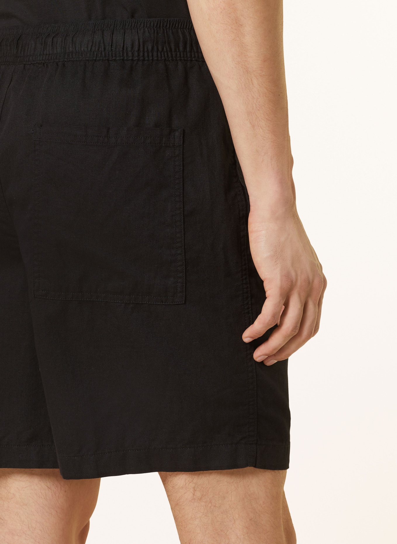 Calvin Klein Jeans Shorts with linen, Color: BLACK (Image 6)
