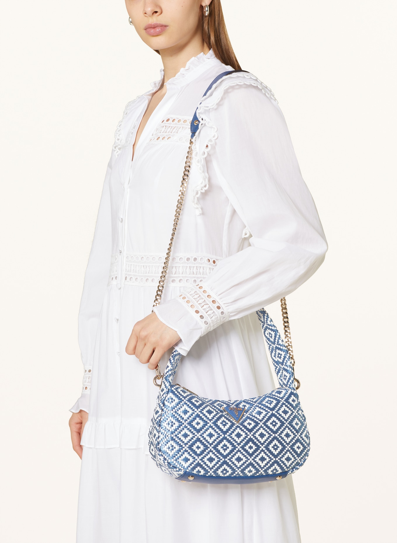 GUESS Handbag RIANEE, Color: BLUE/ WHITE (Image 4)