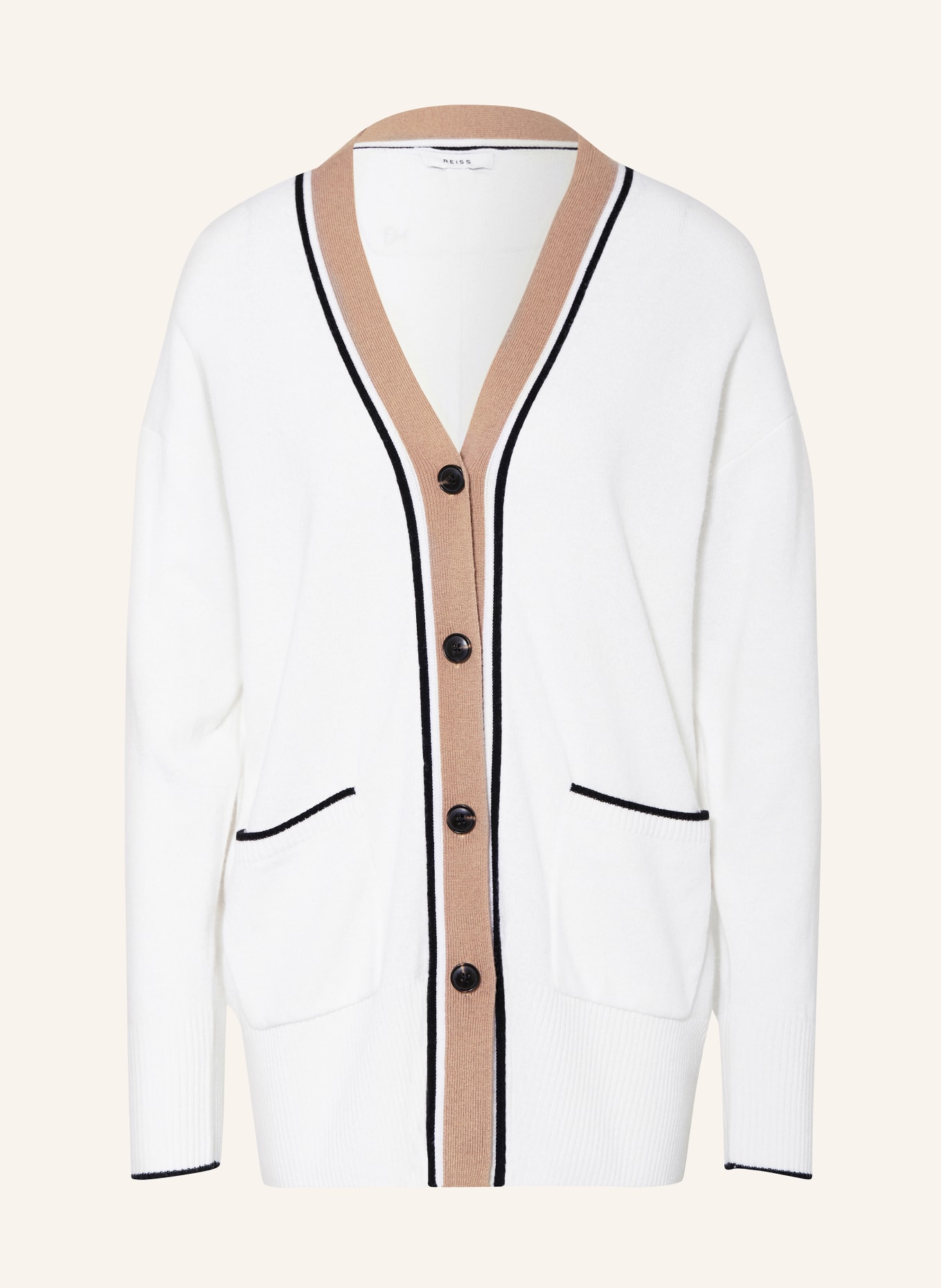 REISS Cardigan CARLY, Color: WHITE/ BEIGE (Image 1)