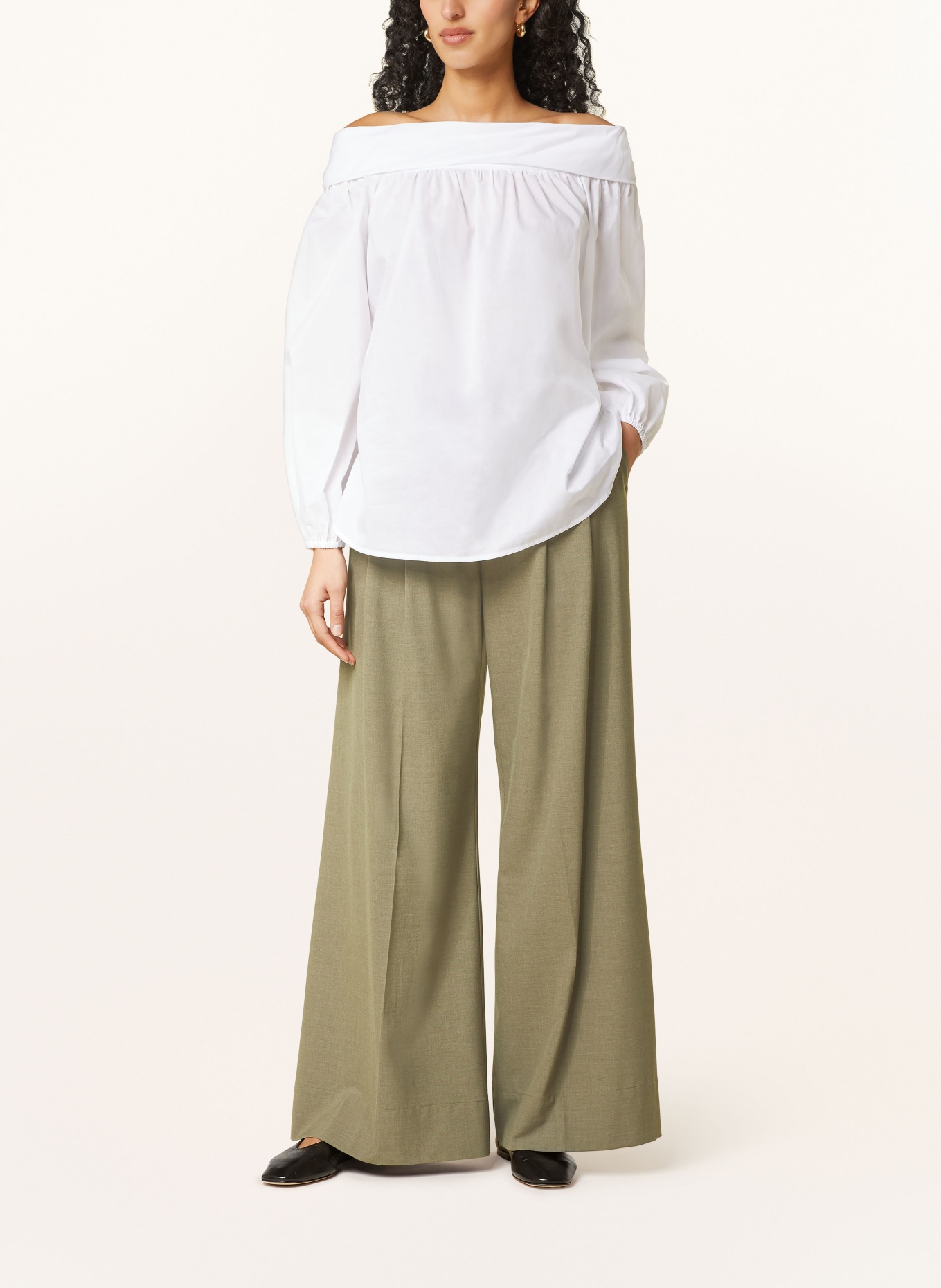 van Laack Off-the-shoulder shirt blouse GALE, Color: WHITE (Image 2)