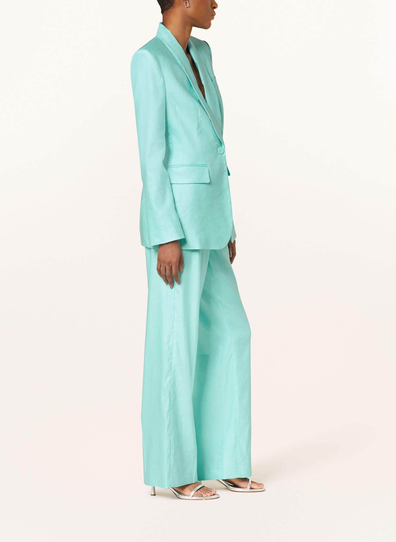 RIANI Wide leg trousers with linen, Color: TURQUOISE (Image 4)