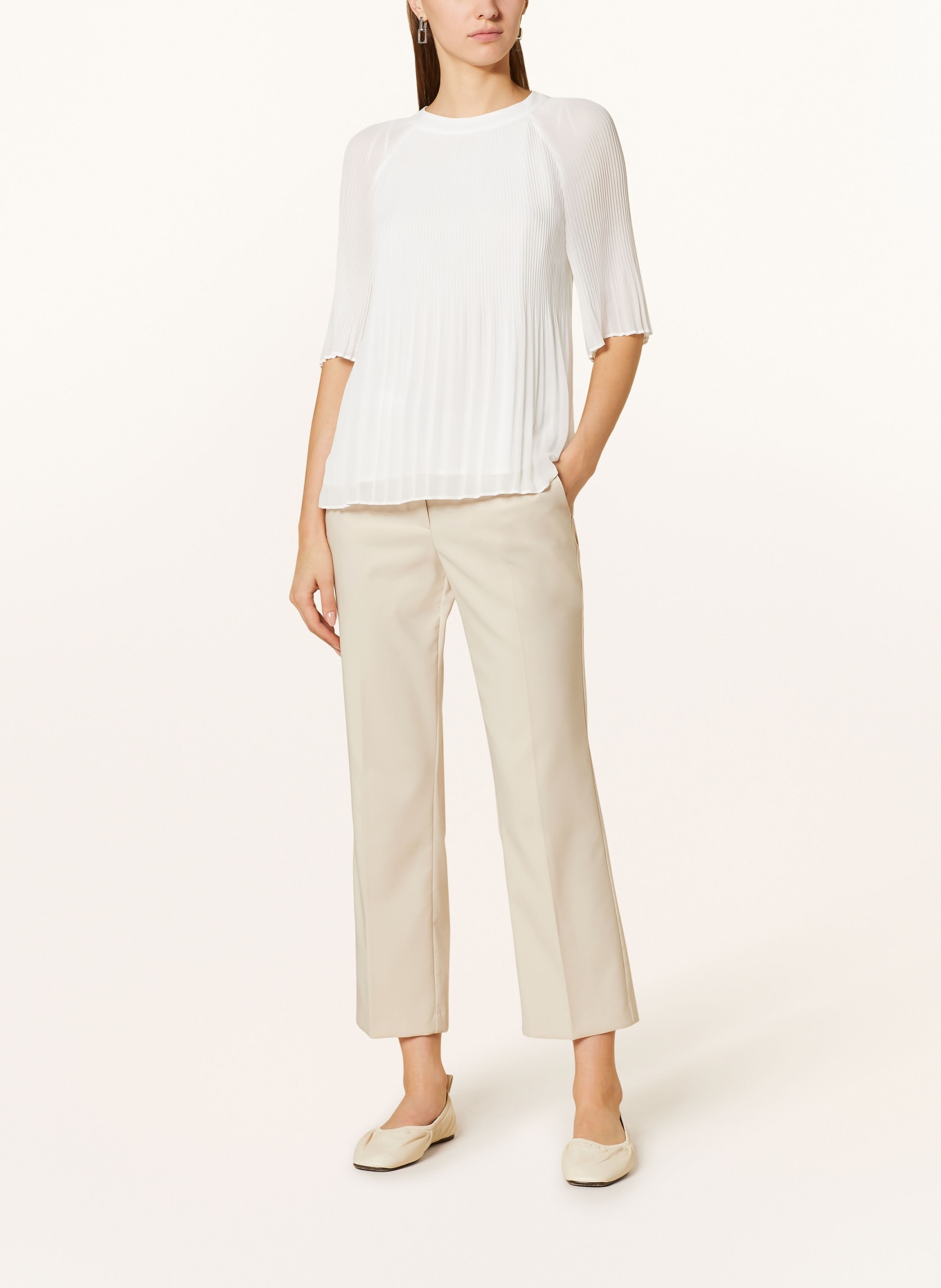 s.Oliver BLACK LABEL Shirt blouse with pleats, Color: WHITE (Image 2)