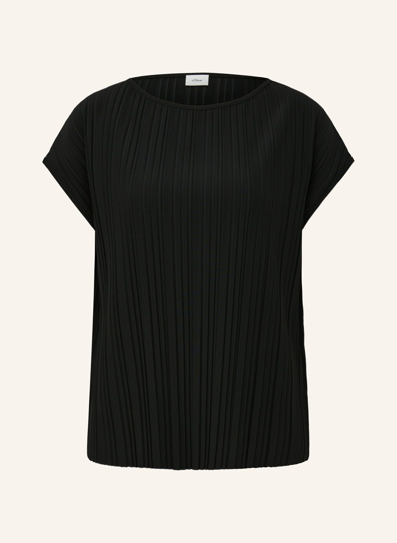 s.Oliver BLACK LABEL Shirt blouse with pleats, Color: BLACK (Image 1)