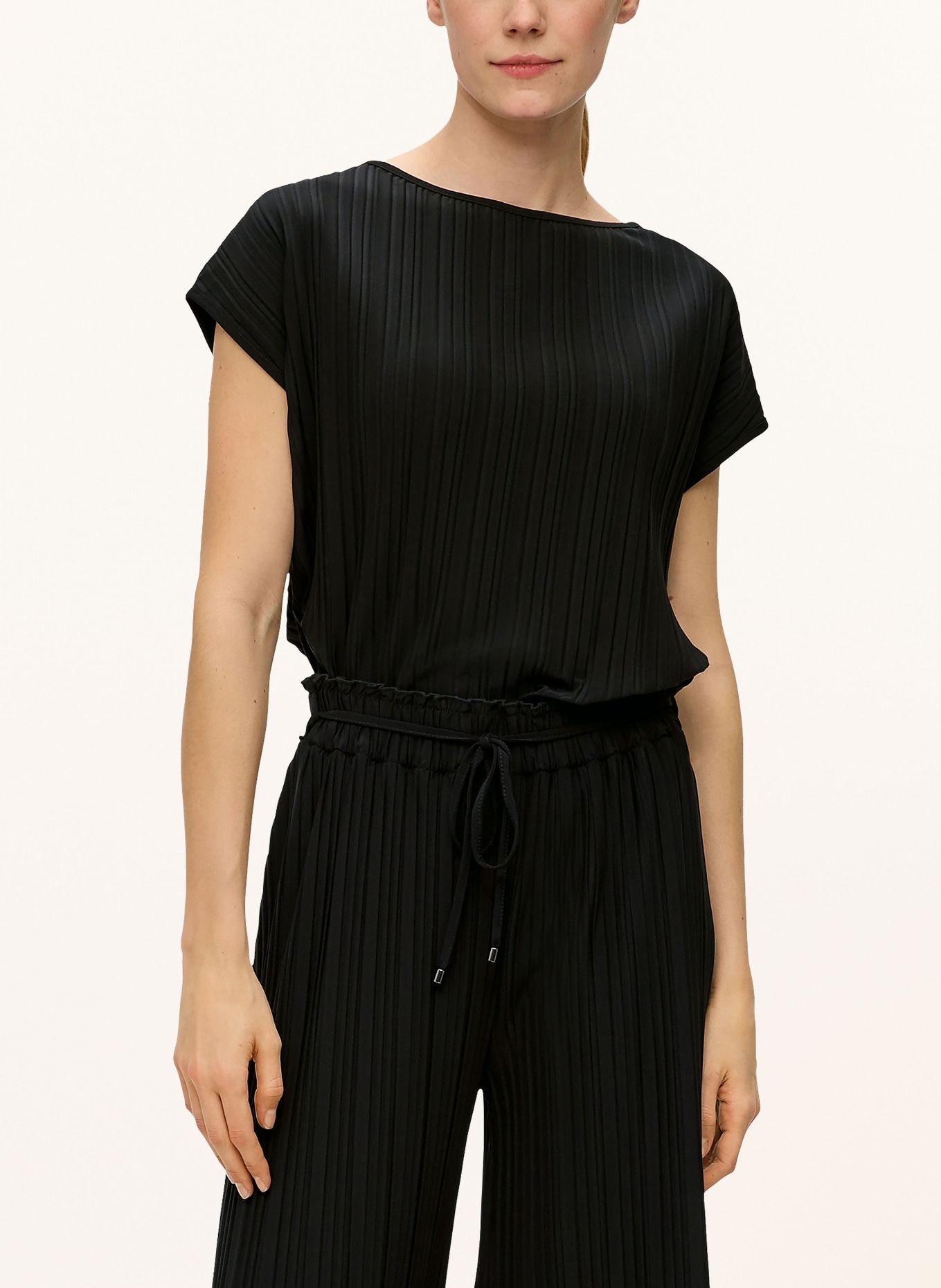 s.Oliver BLACK LABEL Shirt blouse with pleats, Color: BLACK (Image 4)