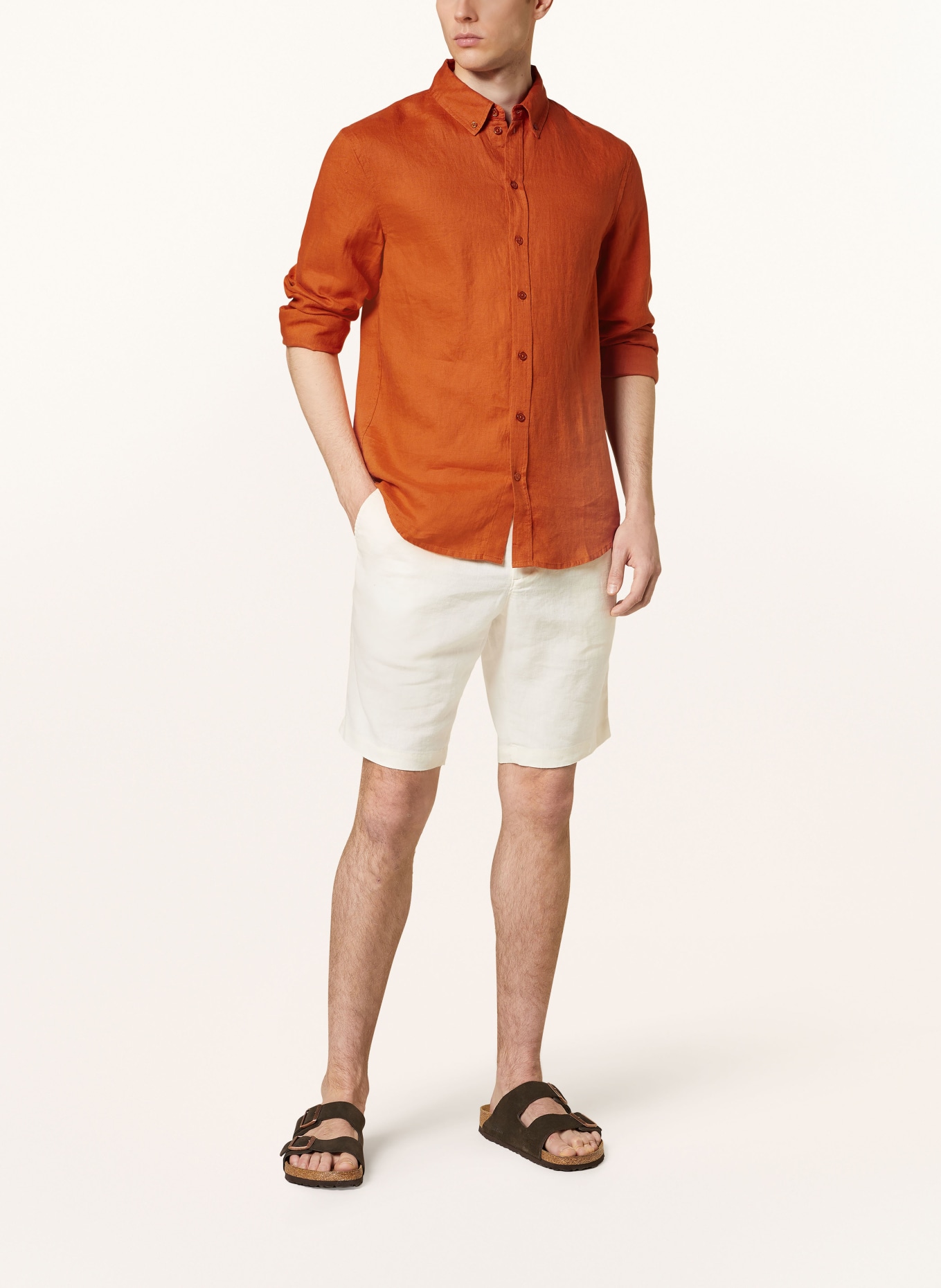 MOS MOSH Gallery Linen shirt MMGTHEO regular fit, Color: ORANGE (Image 2)