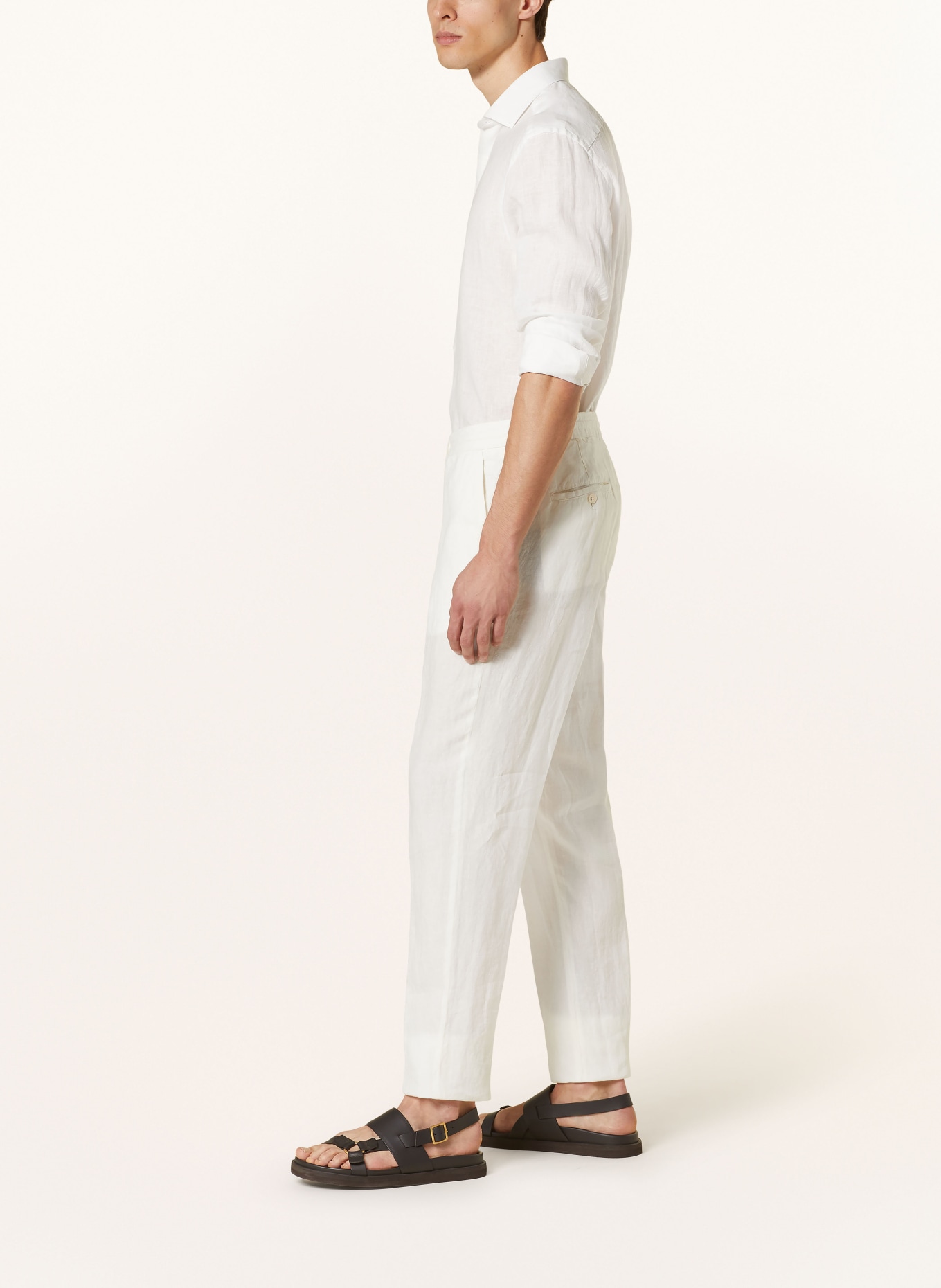 ZEGNA Linen pants extra slim fit, Color: WHITE (Image 4)